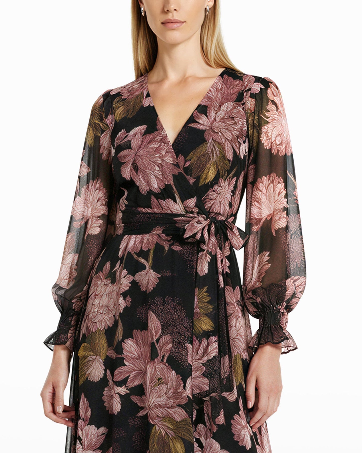 Anne Klein Bell Cuff Faux Wrap Dress