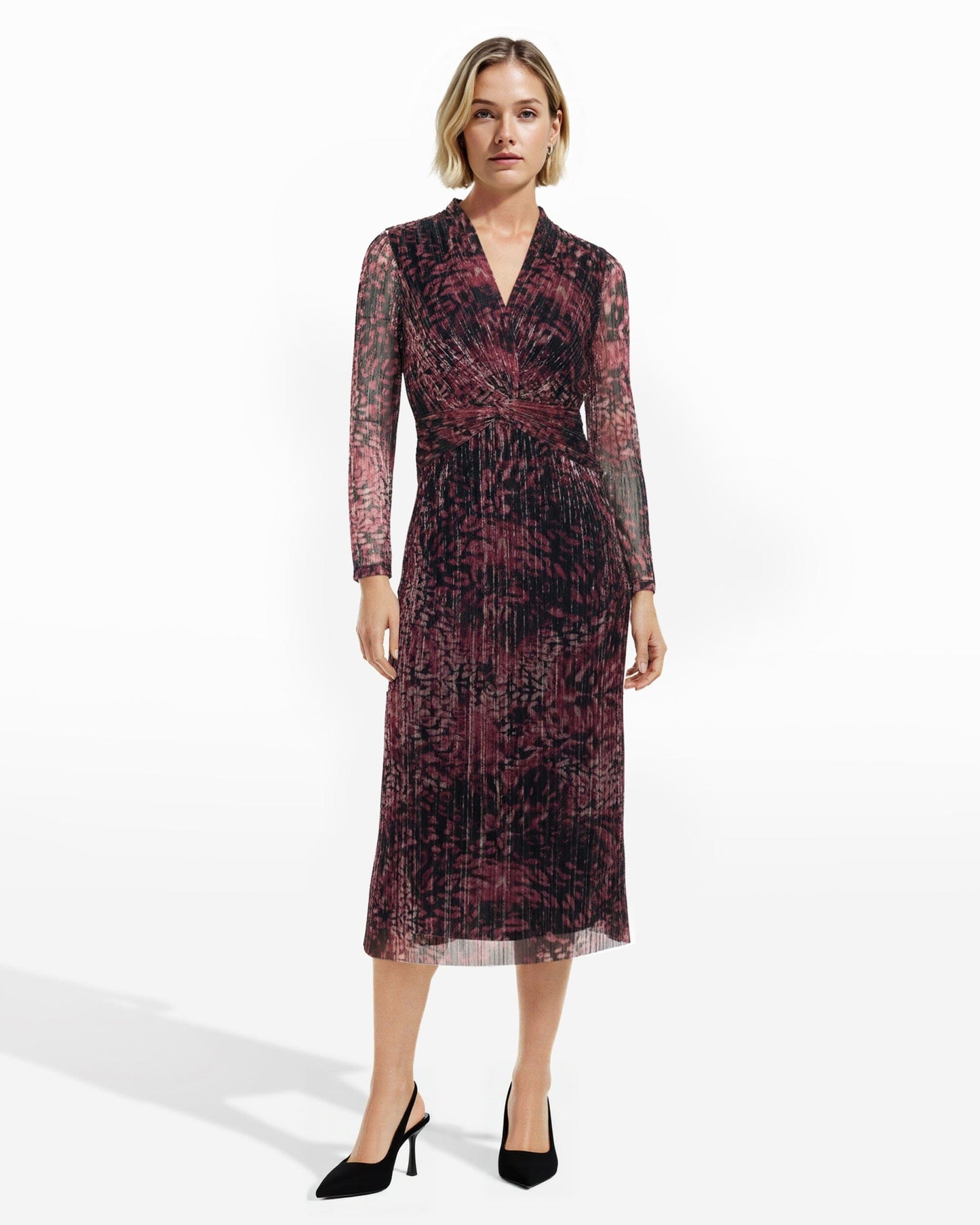 Anne Klein Twist Front Midi Dress