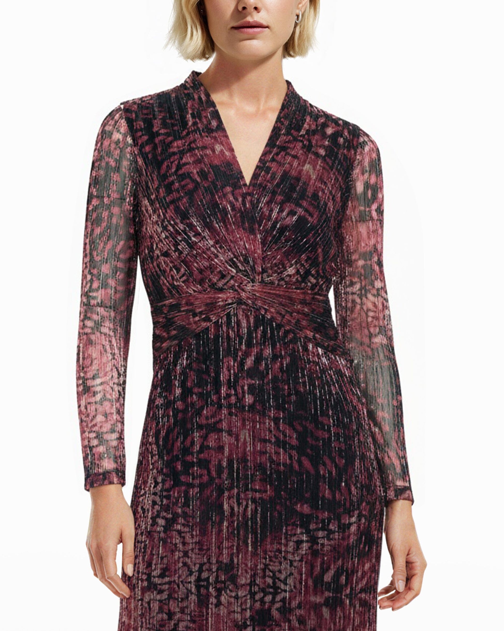 Anne Klein Twist Front Midi Dress