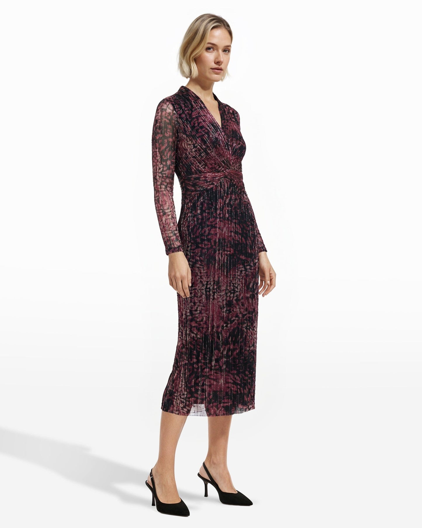 Anne Klein Twist Front Midi Dress