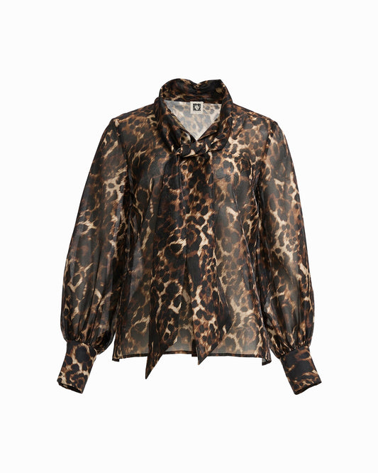 Anne Klein Bow Neck Long Sleeve Blouse