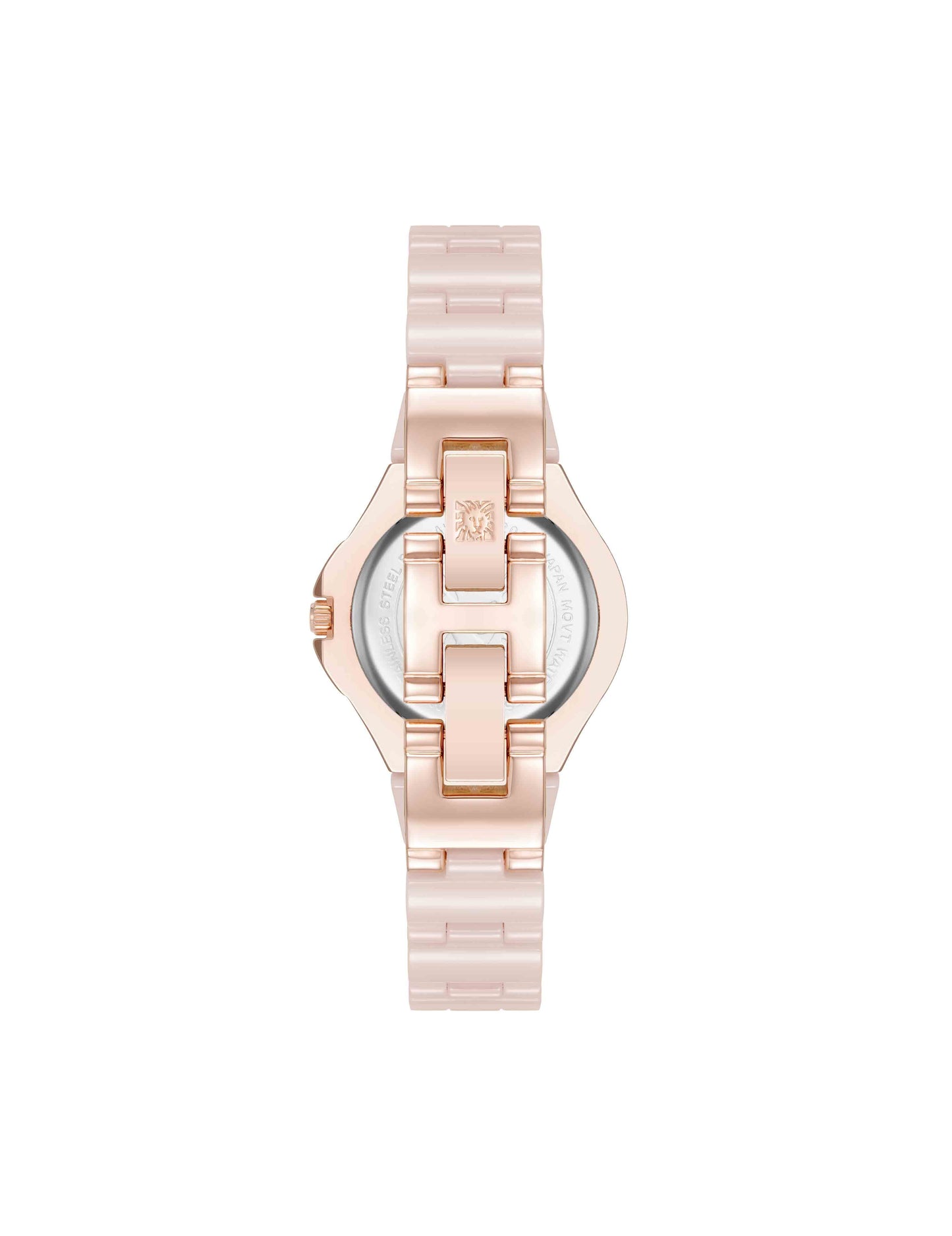 Anne Klein Ceramic Bracelet & Bezel Watch with Diamond