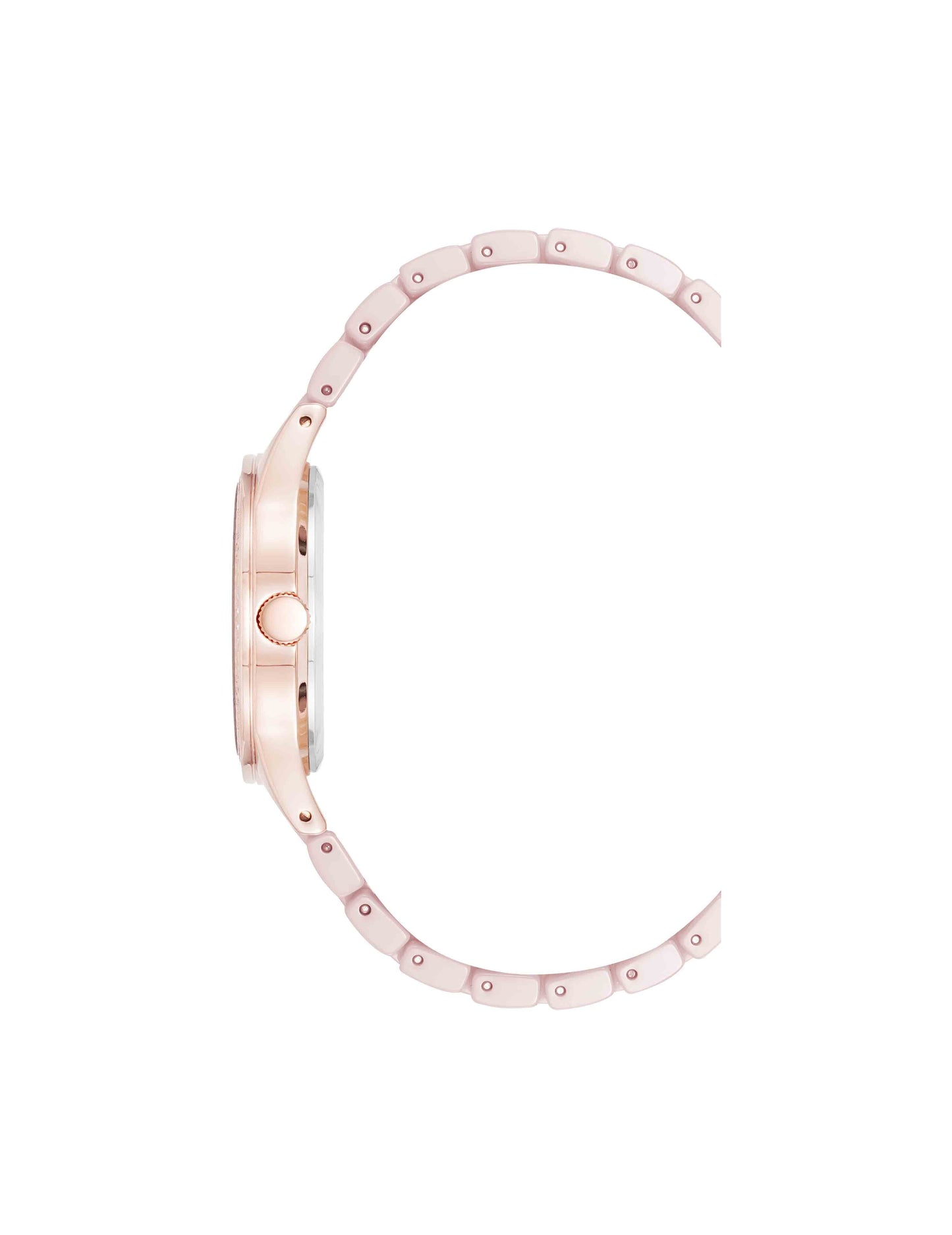 Anne Klein Ceramic Floral Dial Watch in Blush Pink