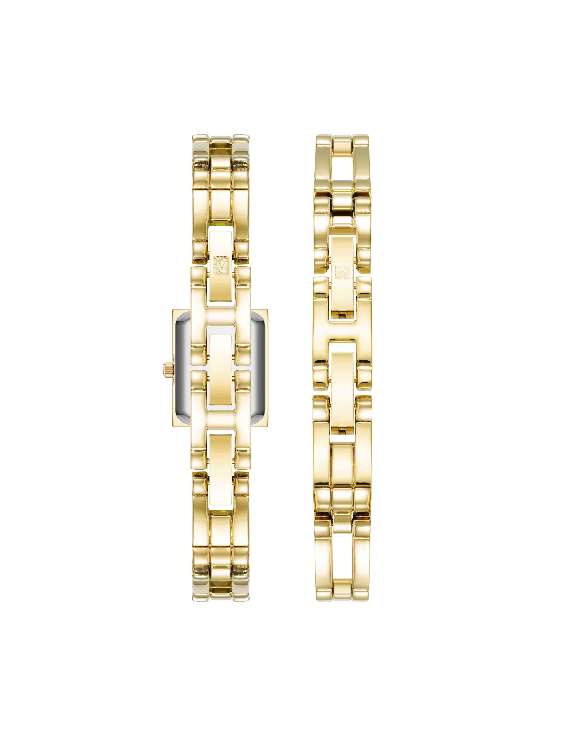 Anne Klein Rectangular Bangle Watch & Bracelet Set