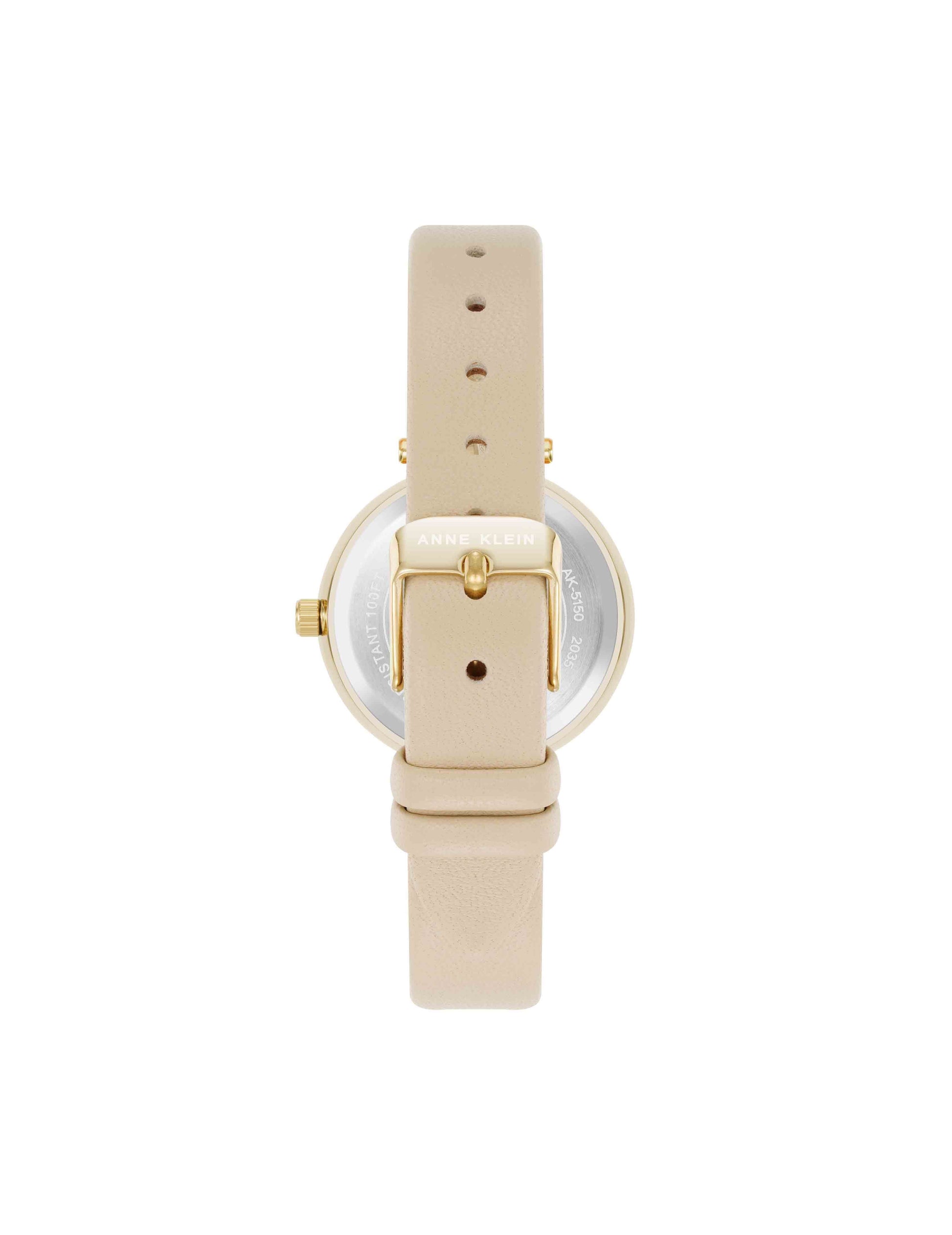 Anne Klein Sustainable Leather Band Watch, Mother of Pearl