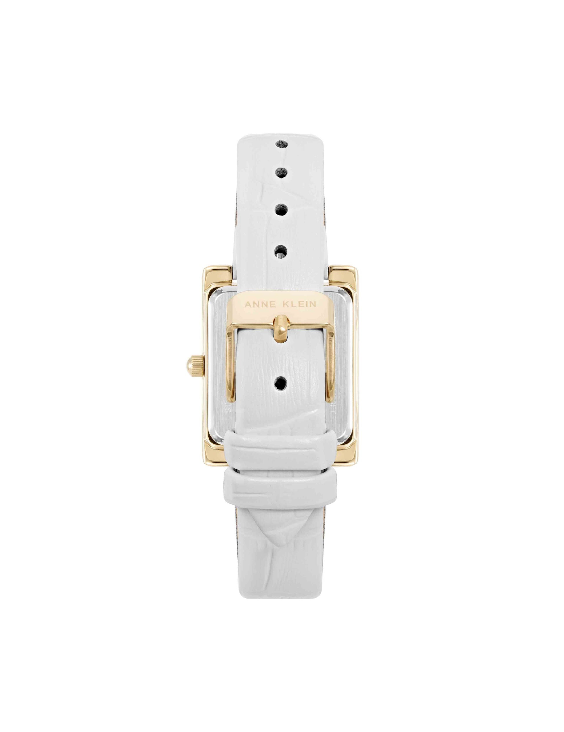 Anne Klein Rectangular Leather Band Watch