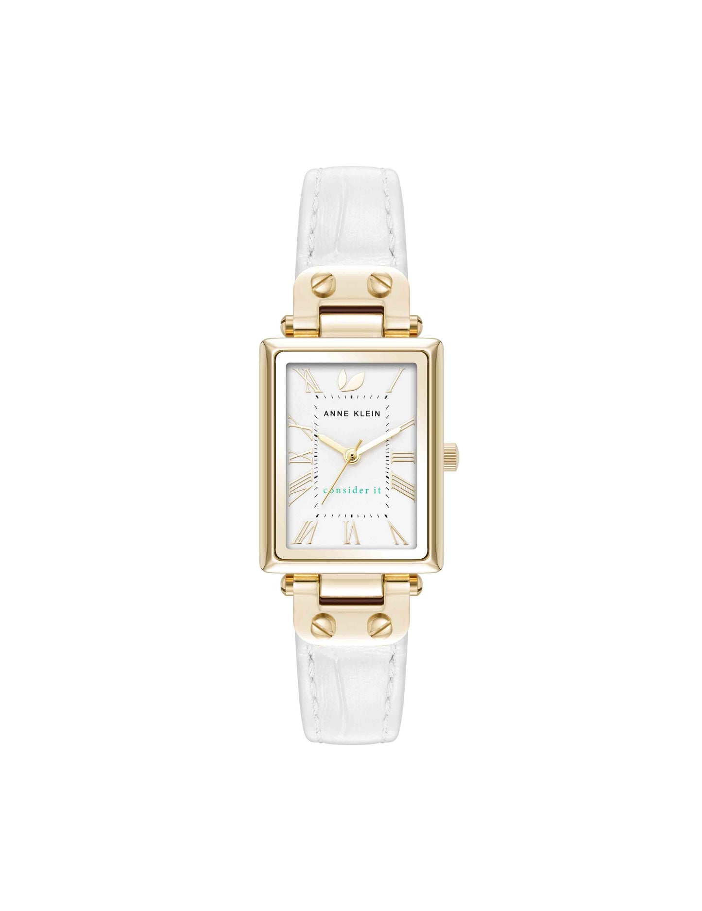 Anne Klein Rectangular Sustainable Leather Watch