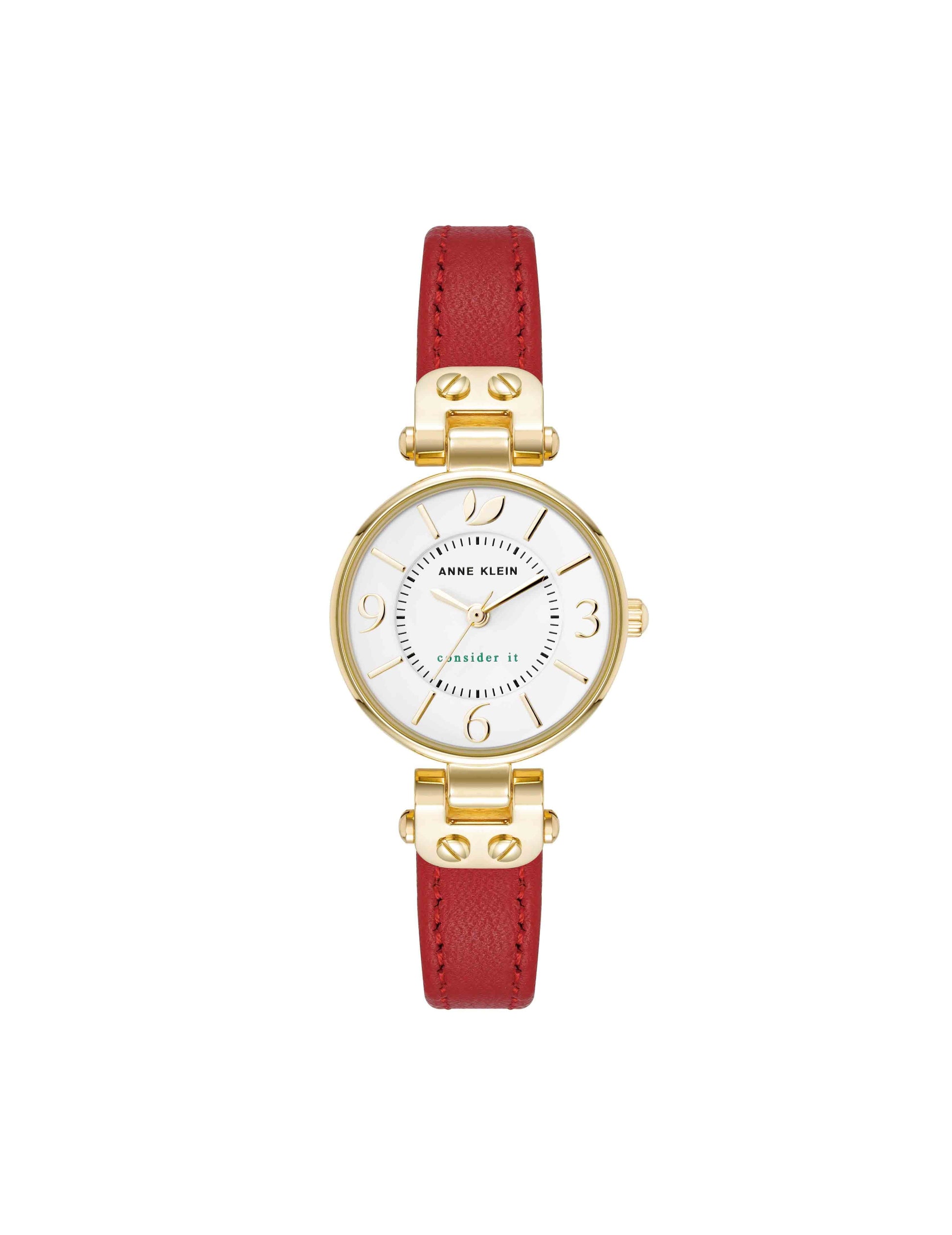 Anne Klein Sustainable Leather Strap Watch