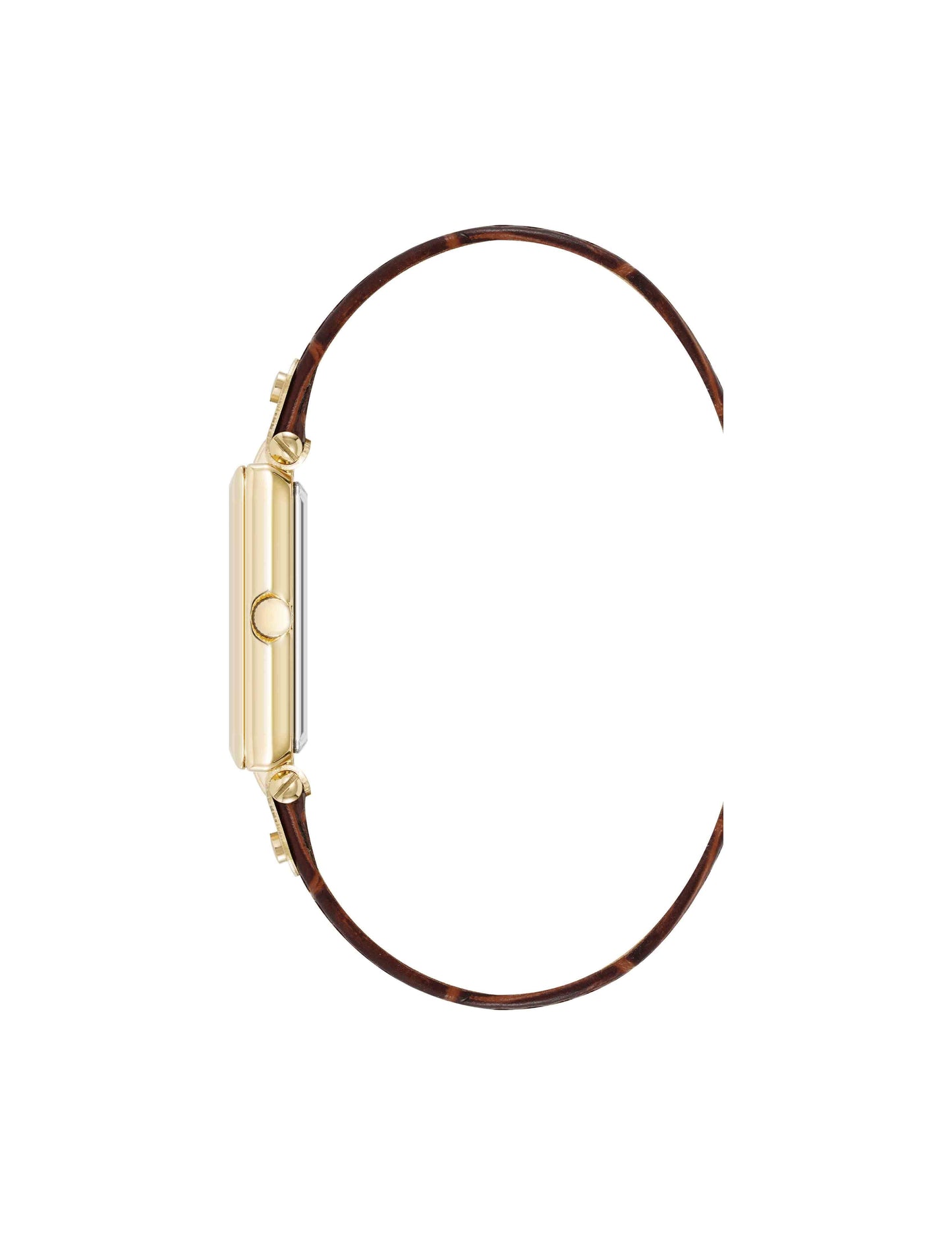 Anne Klein Rectangular Case Leather Strap Watch
