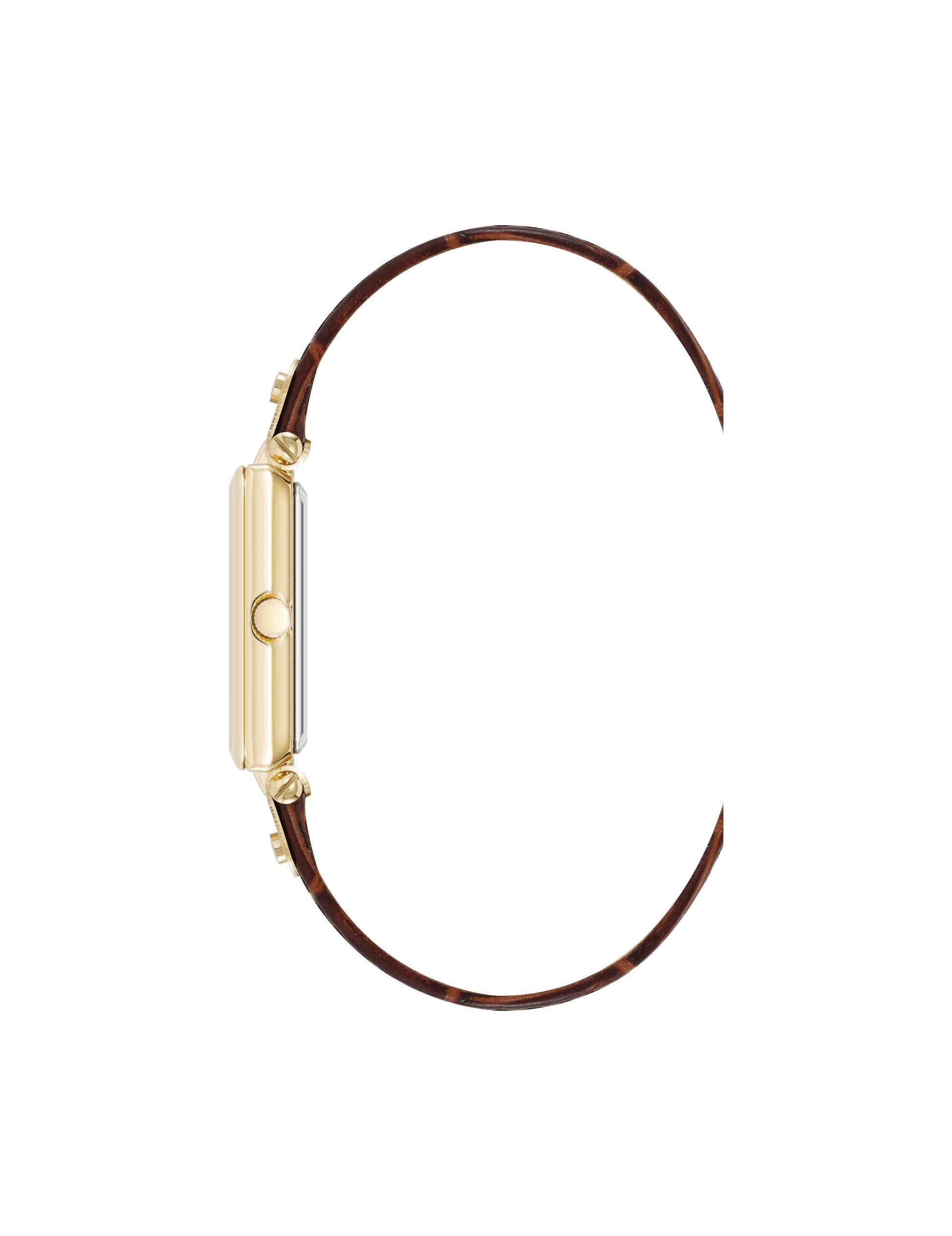Anne Klein Rectangular Case Leather Strap Watch