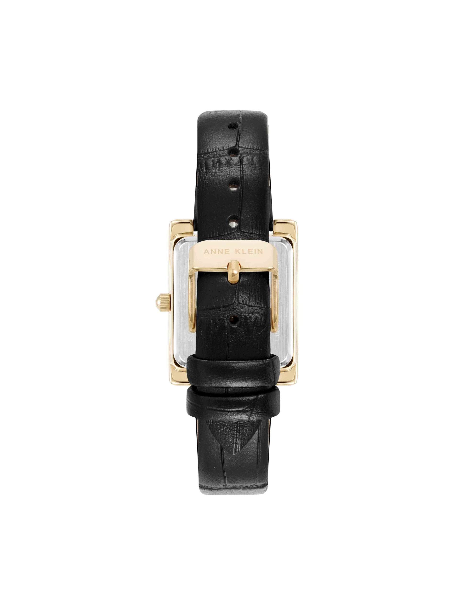 Anne Klein Rectangular Leather Band Watch