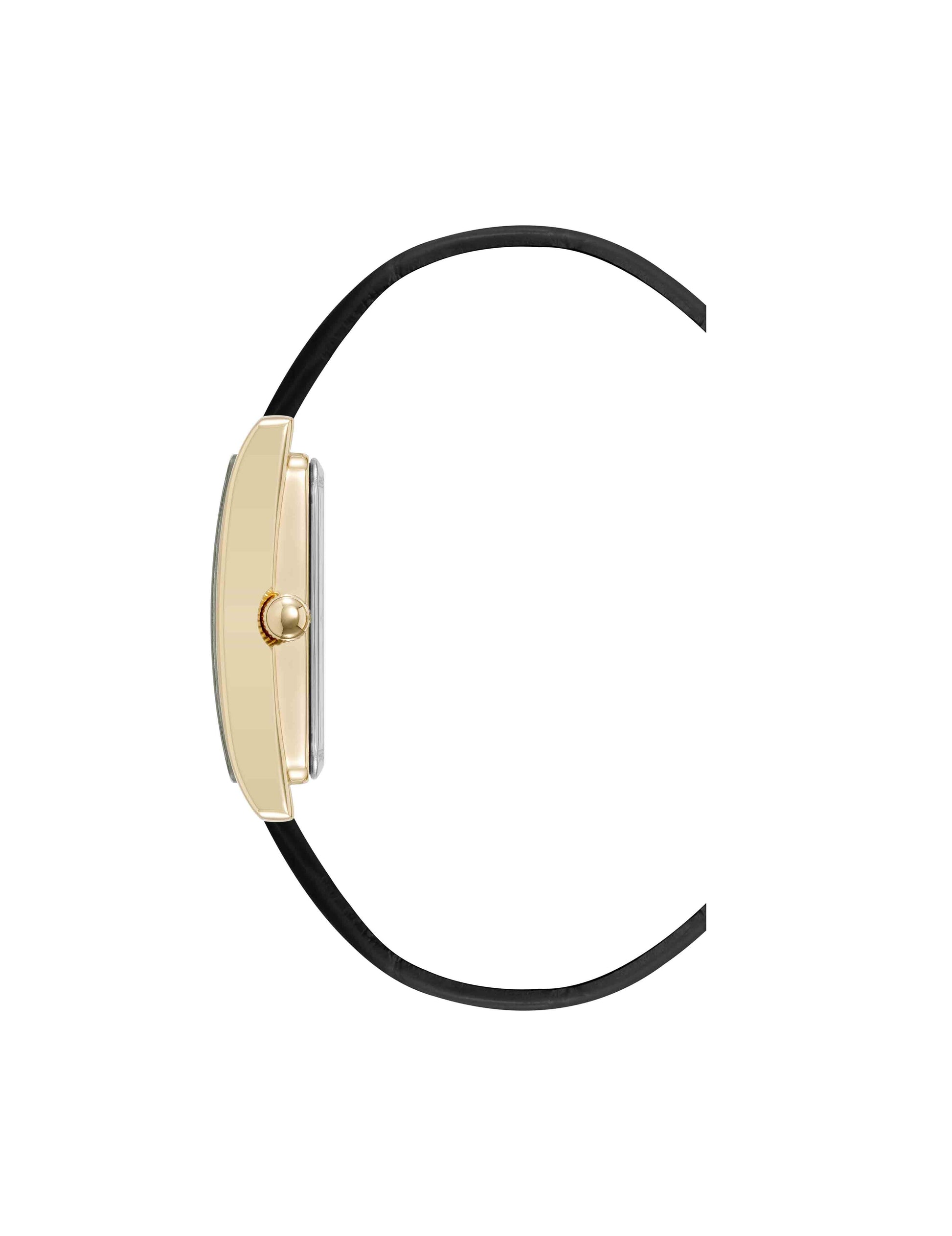 Anne Klein Rectangular Leather Band Watch