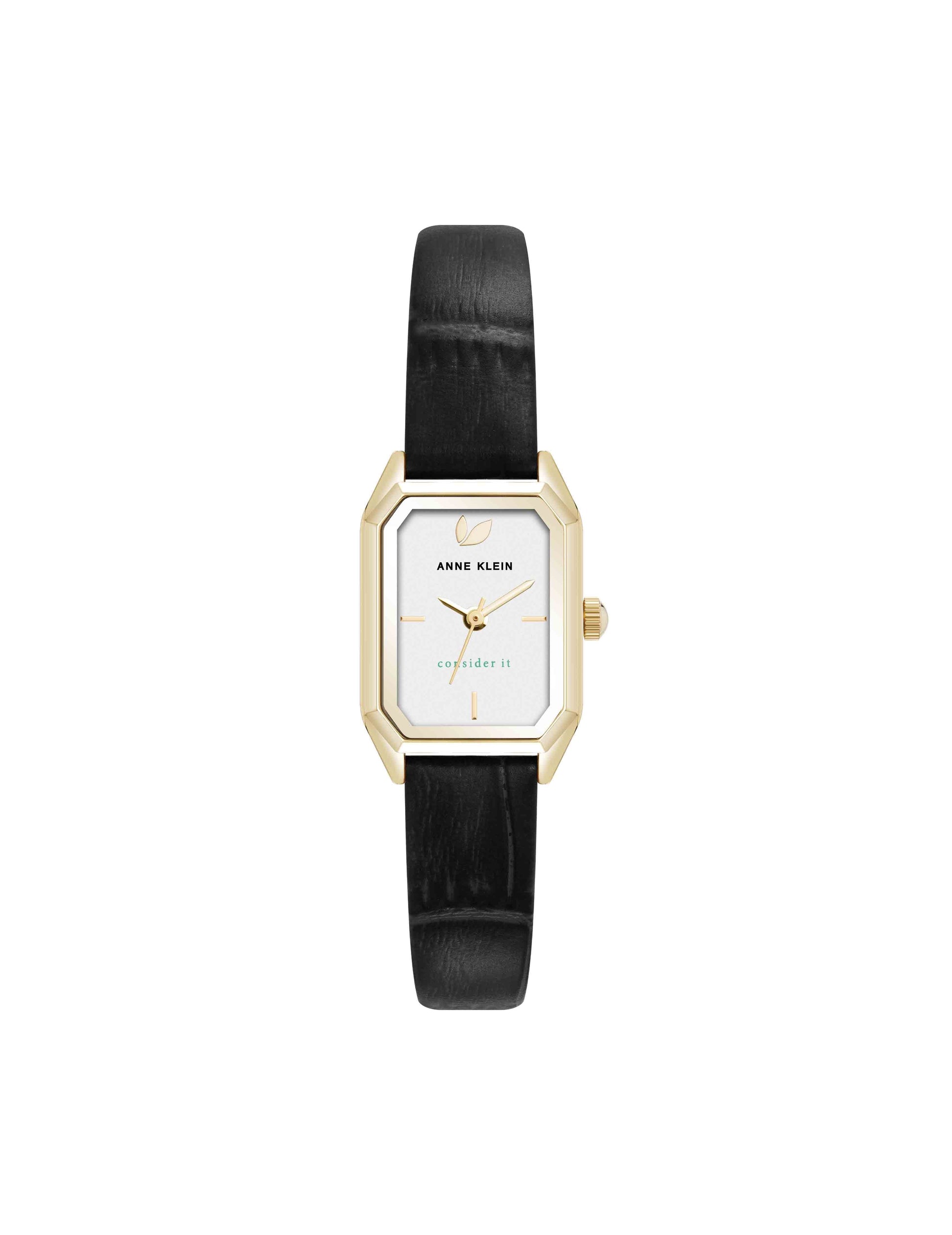 Anne Klein Octagonal Sustainable Leather Band Watch