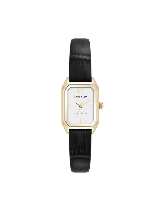 Anne Klein Octagonal Sustainable Leather Band Watch