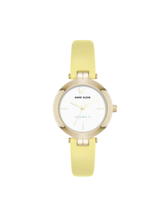 Anne Klein Sustainable Leather Band Watch, 32mm