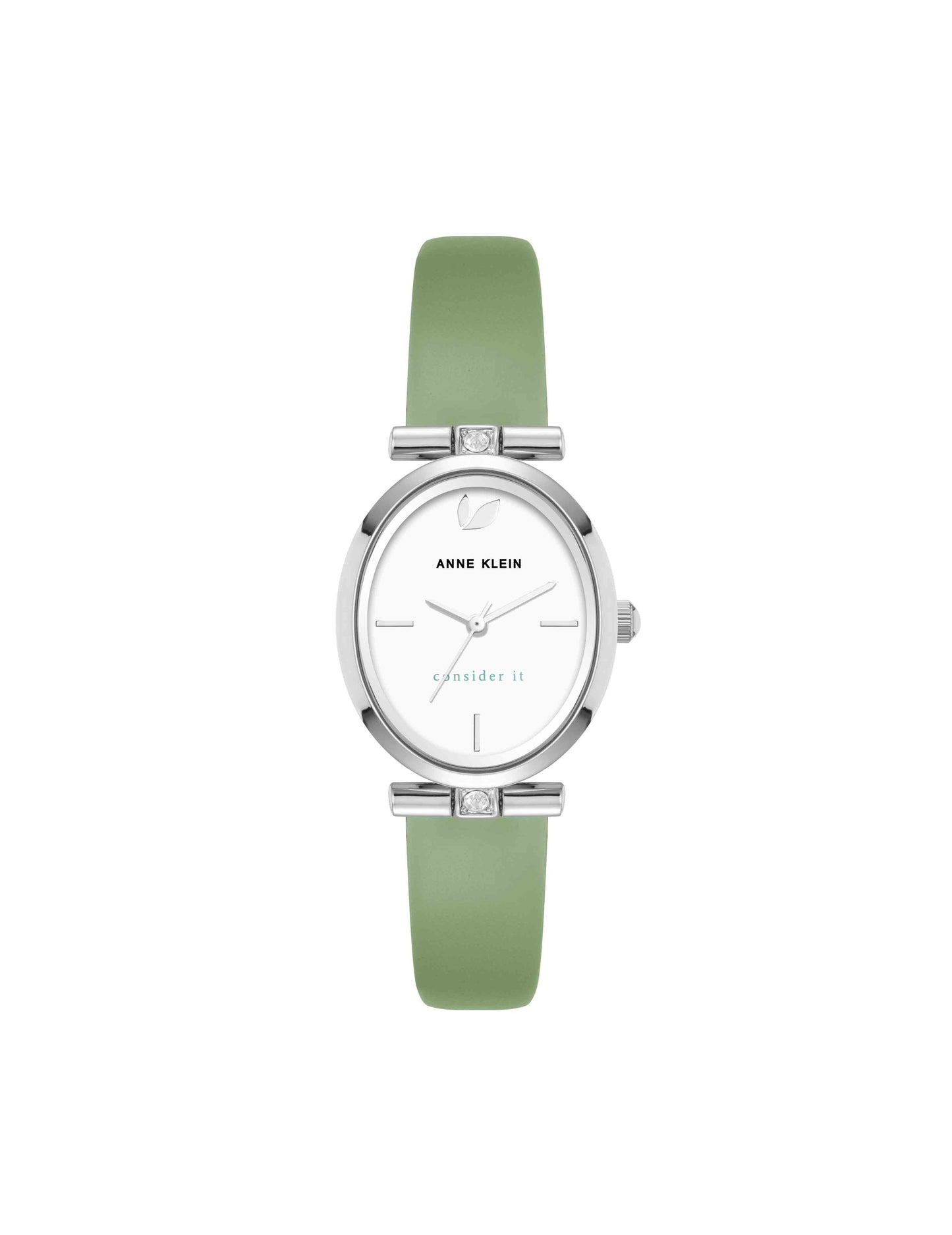 Anne Klein Consider It Oval Case Leather Watch