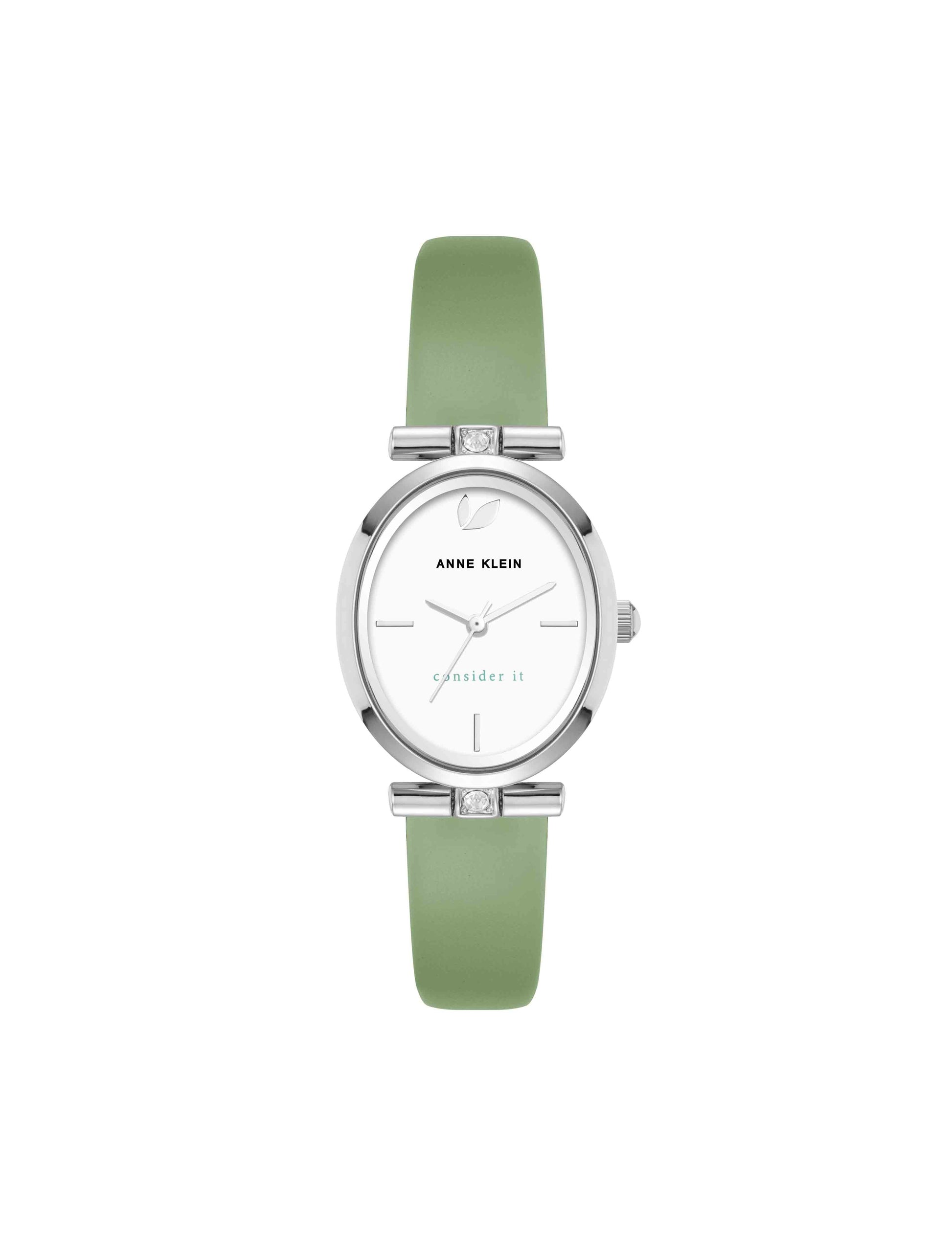 Anne Klein Consider It Oval Case Leather Watch