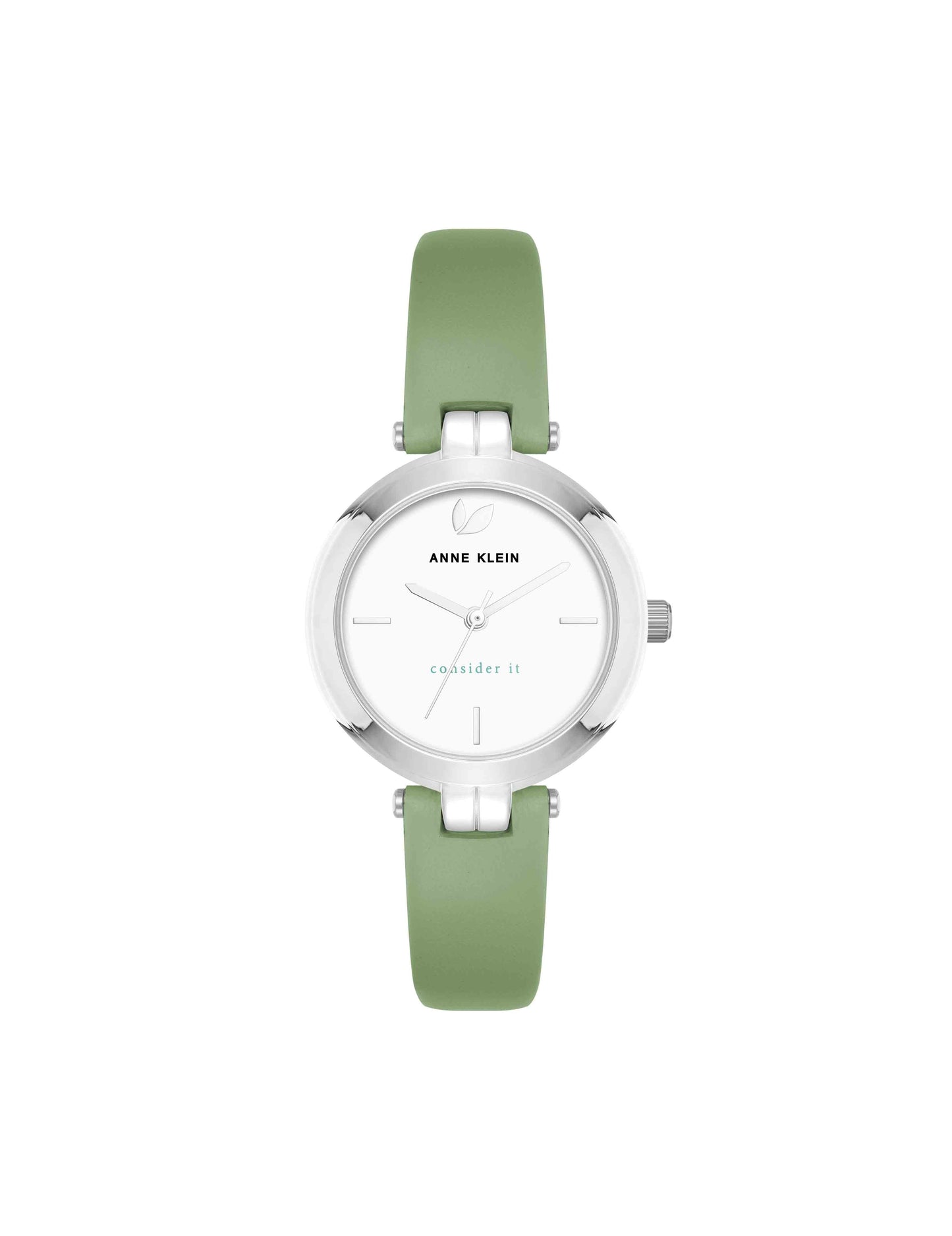 Anne Klein Consider It Round Sustainable Leather Band Watch