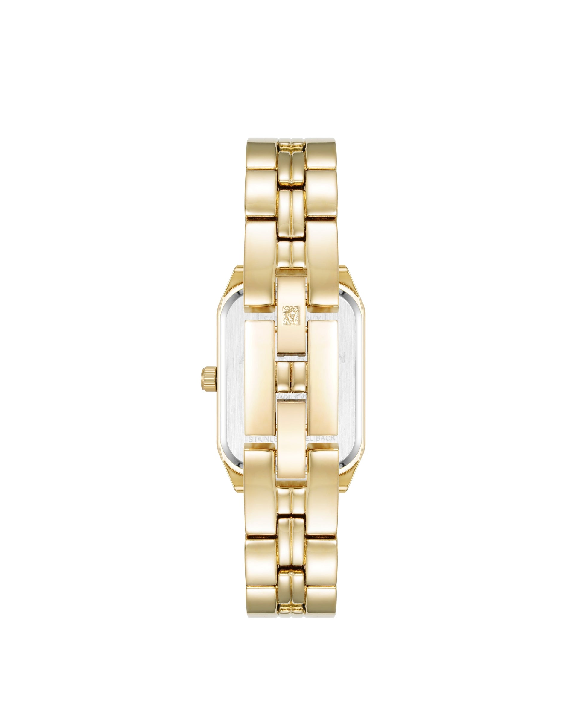 Anne Klein Butterfly Dial Leather Strap Watch in Gold-Tone