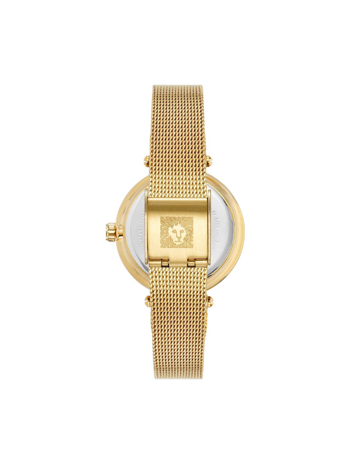 Anne Klein Butterfly Dial Leather Strap Watch in Gold-Tone