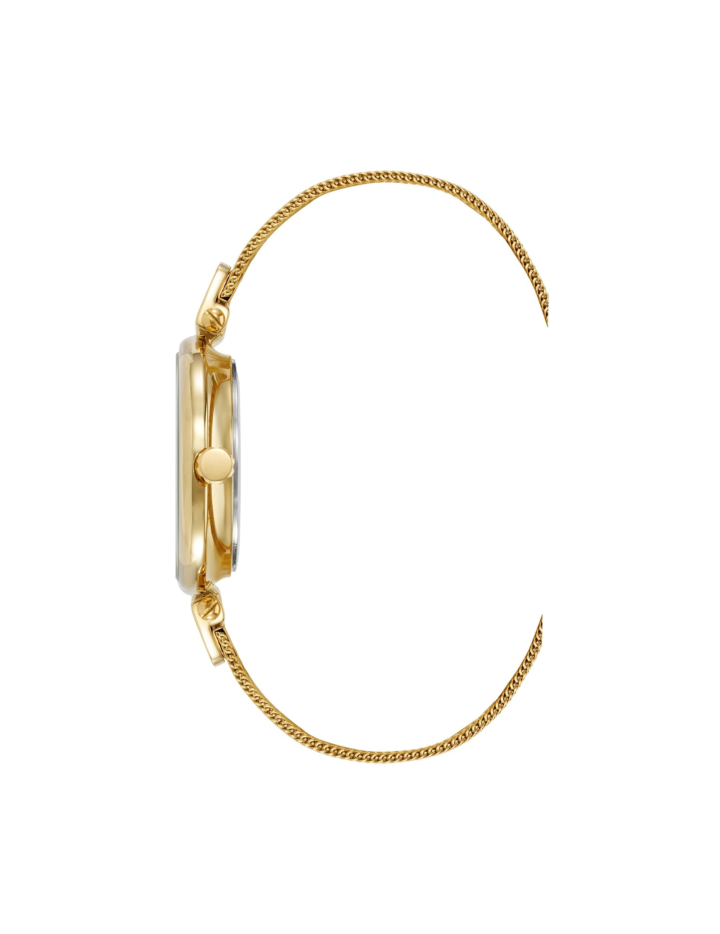 Anne Klein Butterfly Dial Leather Strap Watch in Gold-Tone