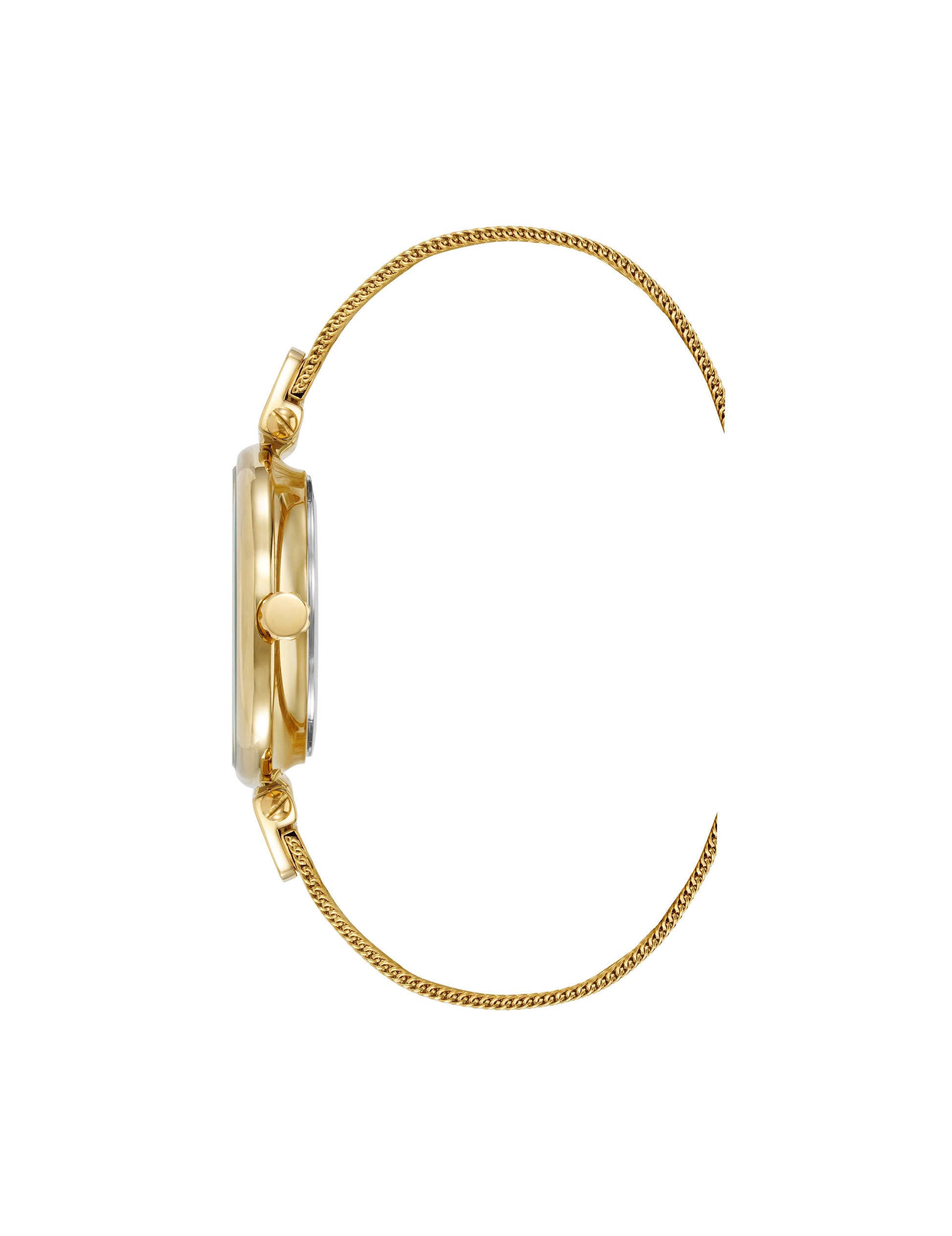 Anne Klein Butterfly Dial Leather Strap Watch in Gold-Tone
