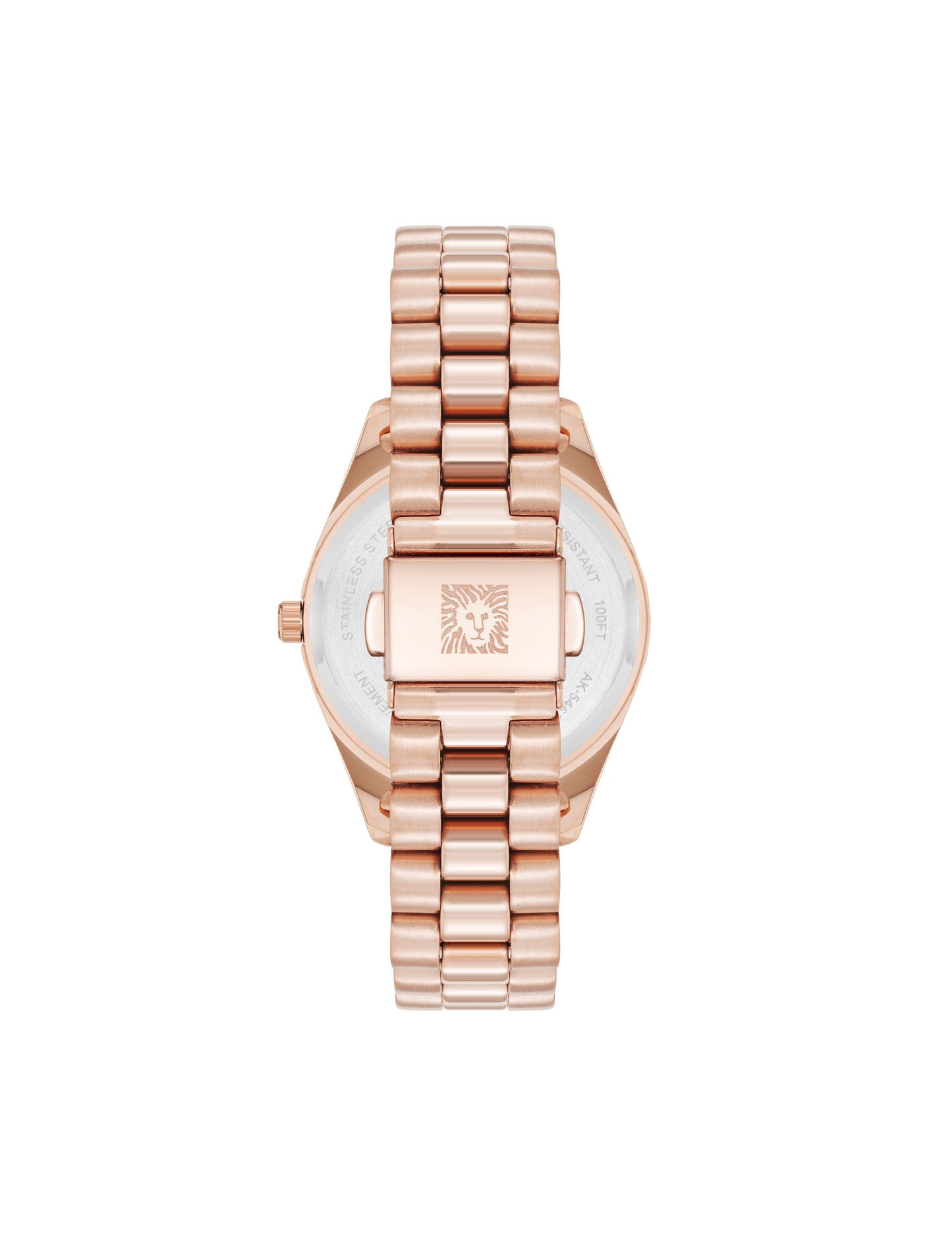 Anne Klein Butterfly Dial Leather Strap Watch in Rose Gold-Tone