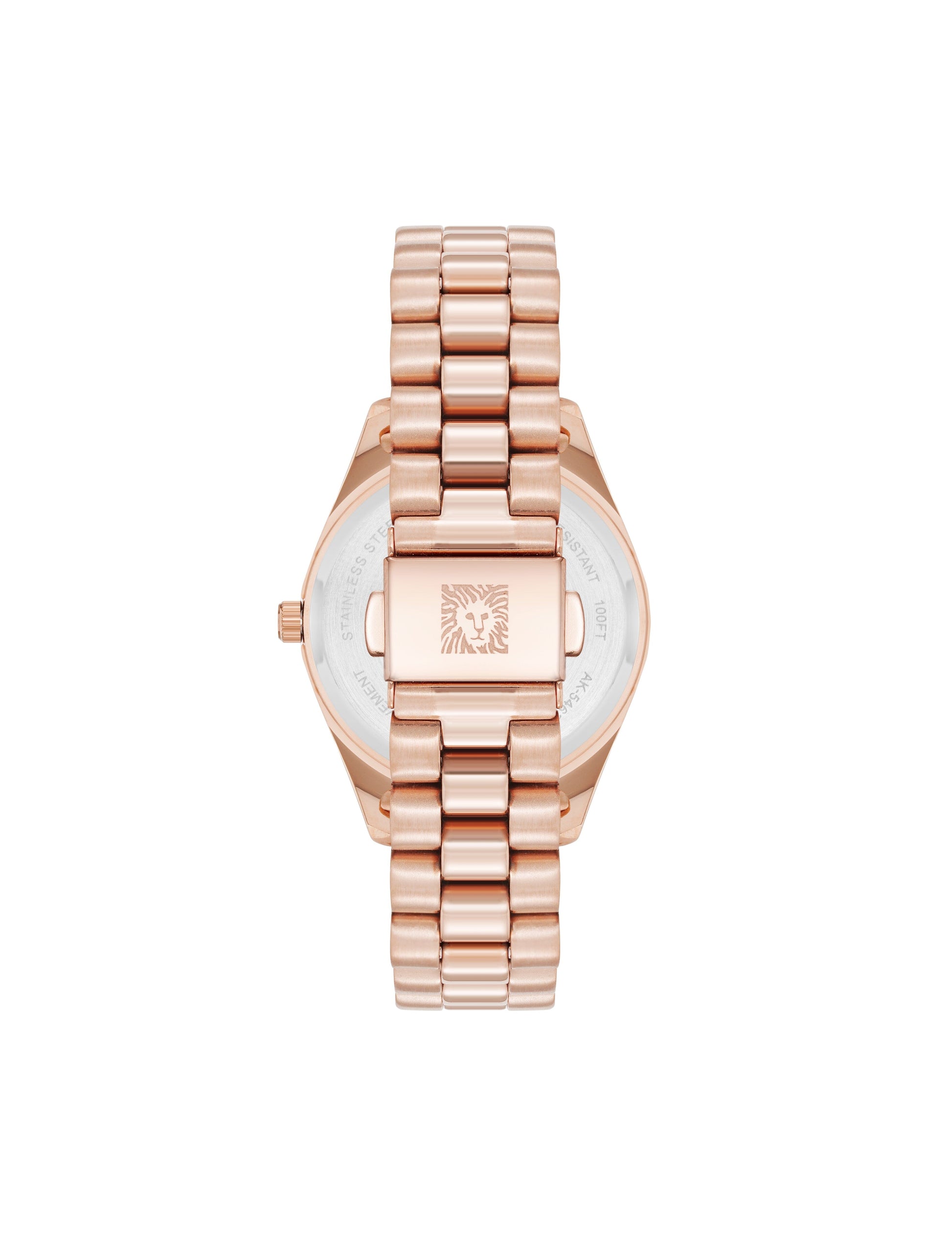 Anne Klein Butterfly Dial Leather Strap Watch in Rose Gold-Tone