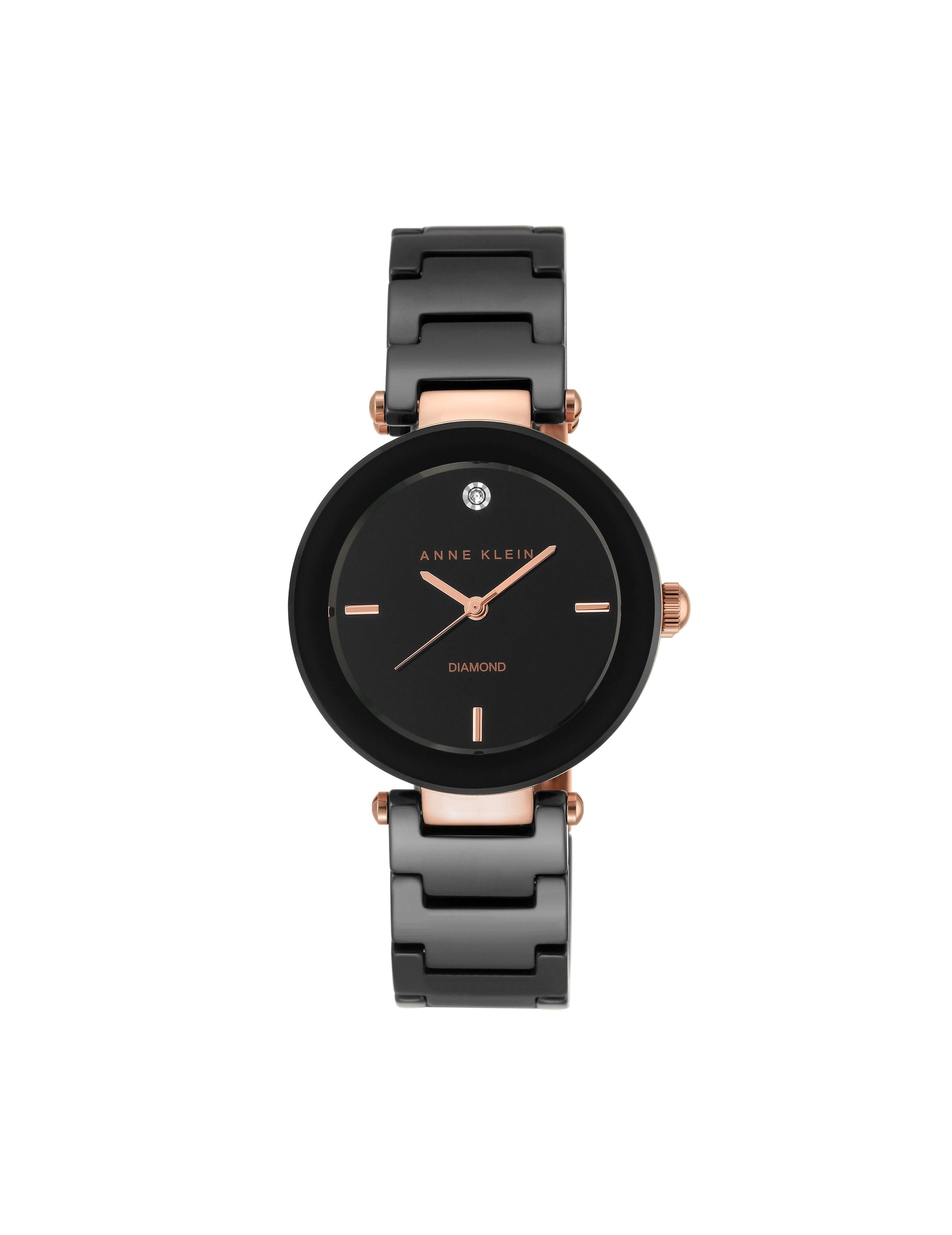 Anne Klein Ceramic Bracelet Watch with Diamonds
