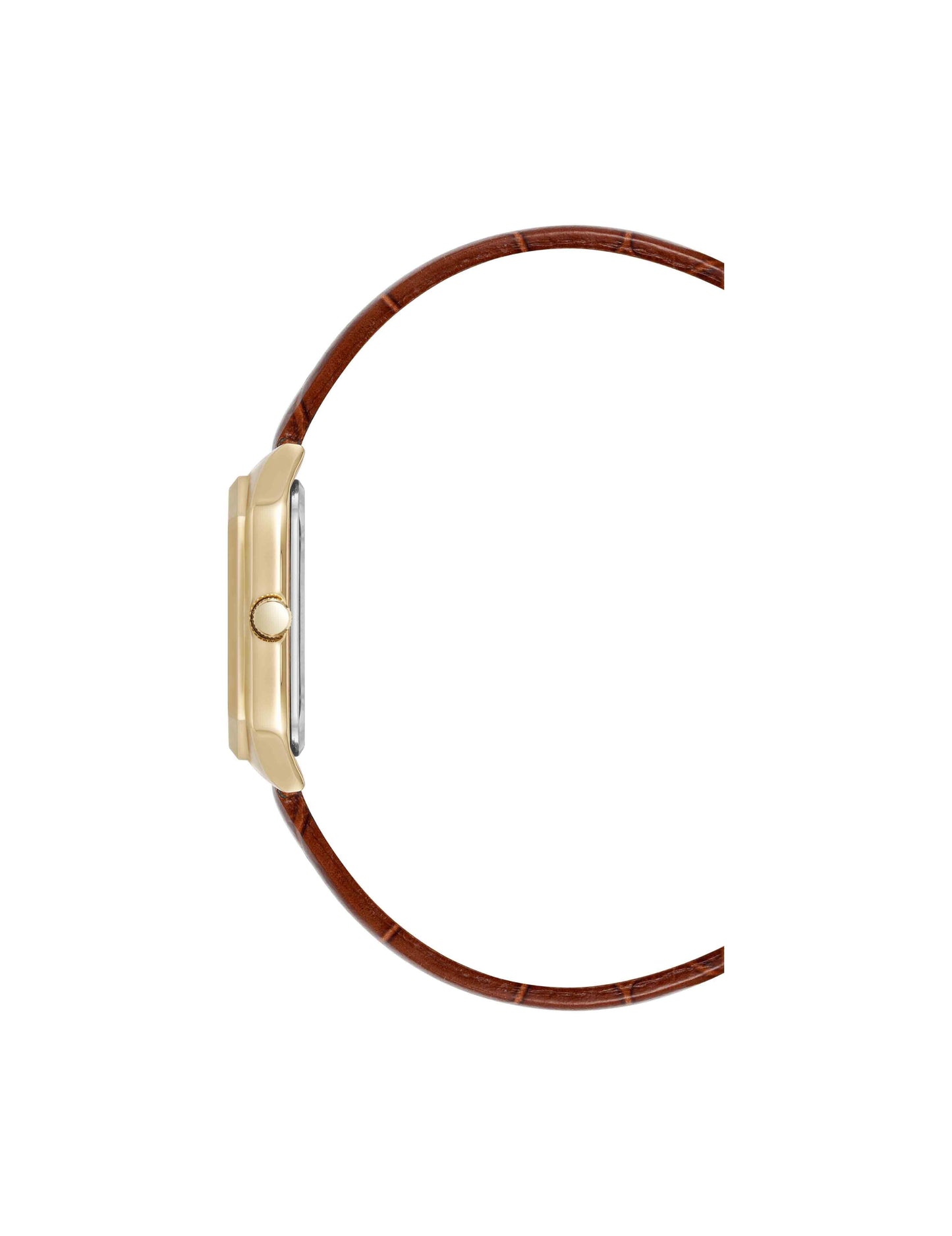 Anne Klein Octagonal Shaped Leather Strap Watch