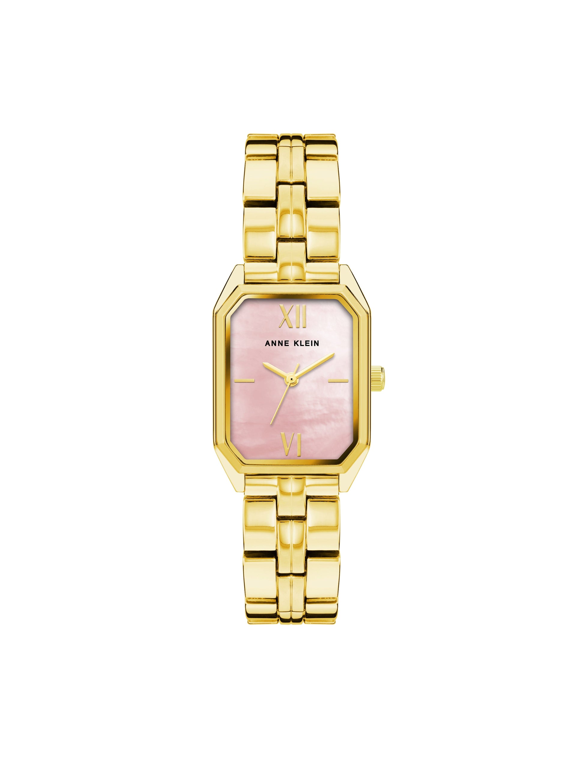 Anne Klein Octagonal Bracelet Watch in Gold & Pink