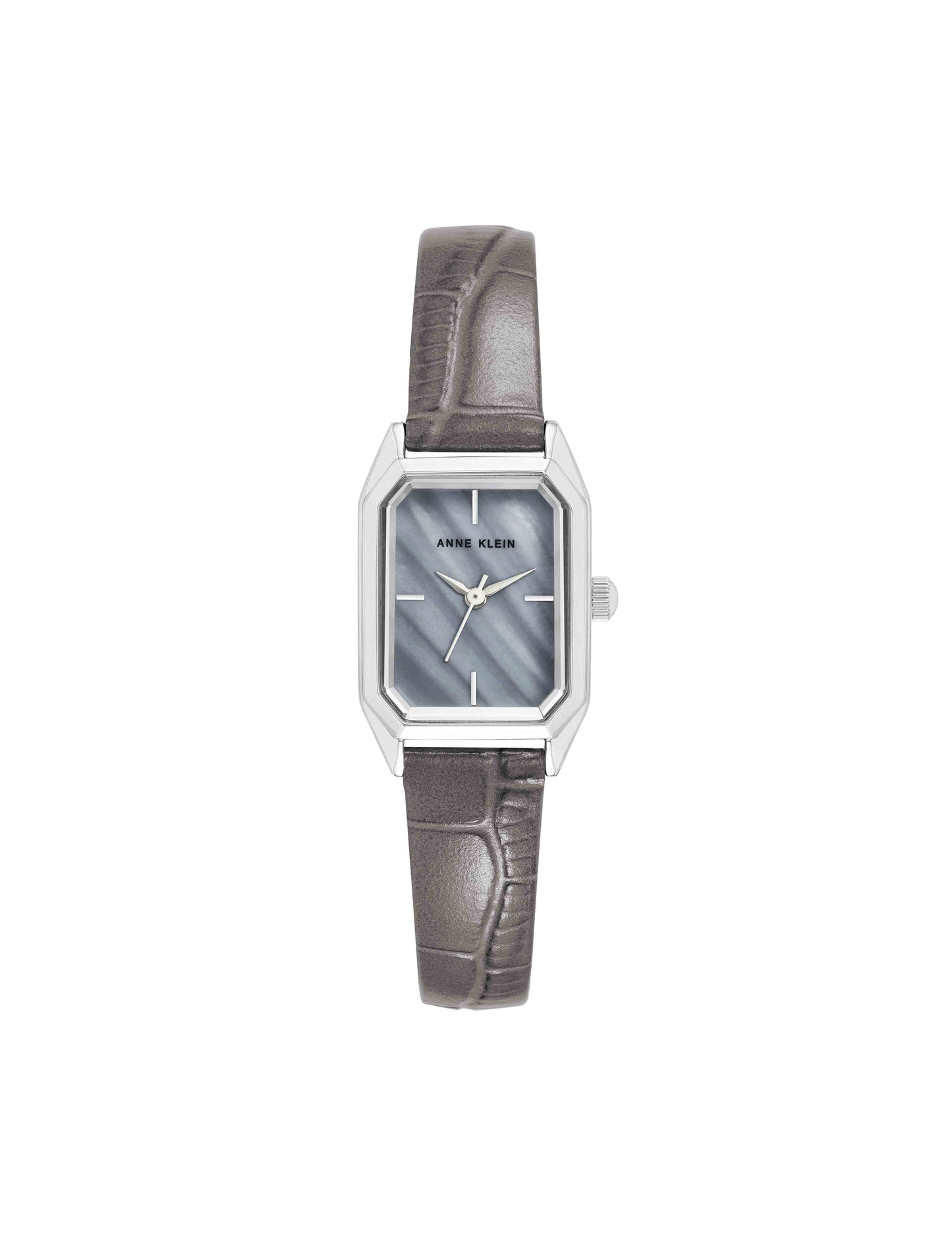 Anne Klein Petitie Octagonal Shaped Case Leather Strap Watch