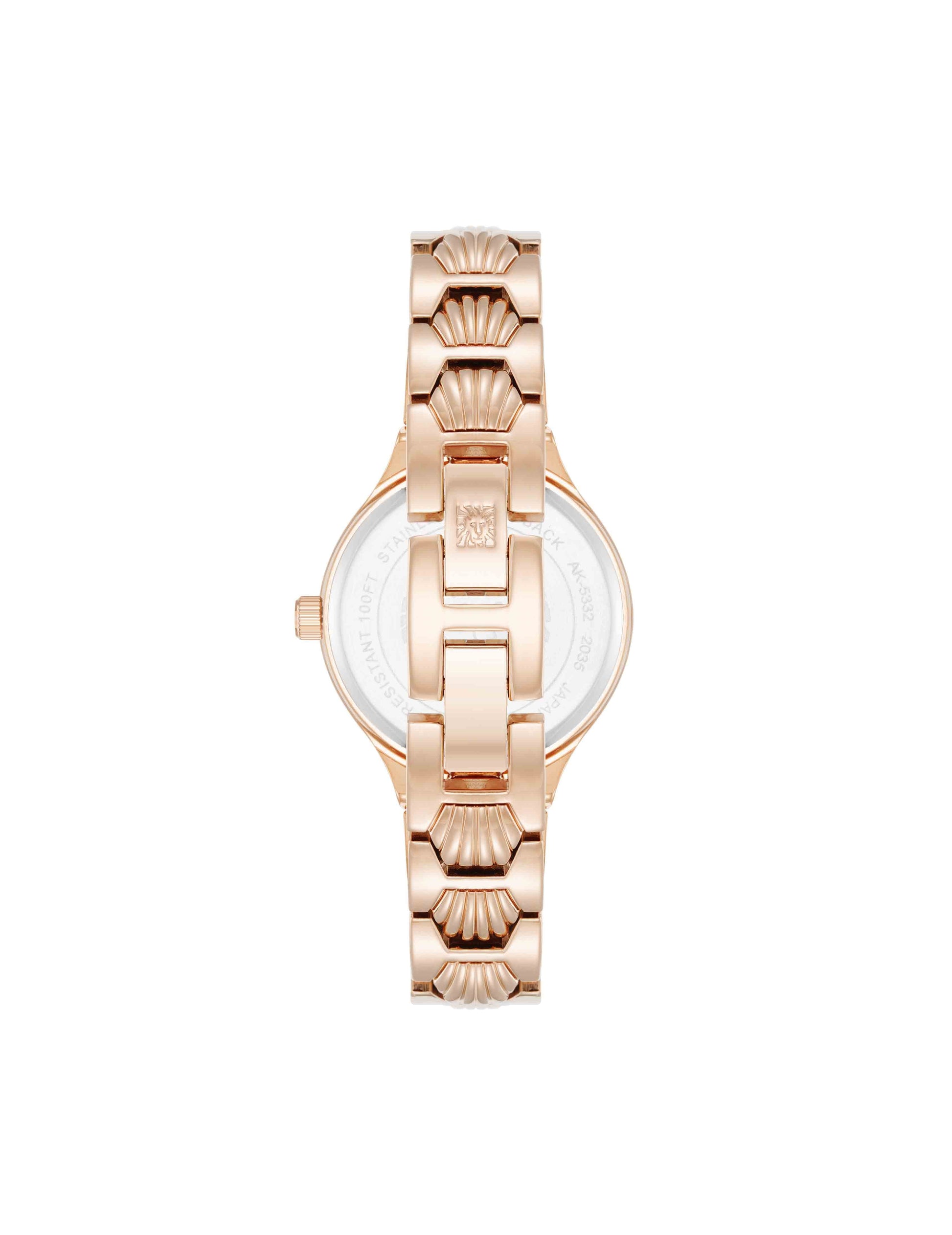 Anne Klein Shell Pattern Link Bracelet Watch