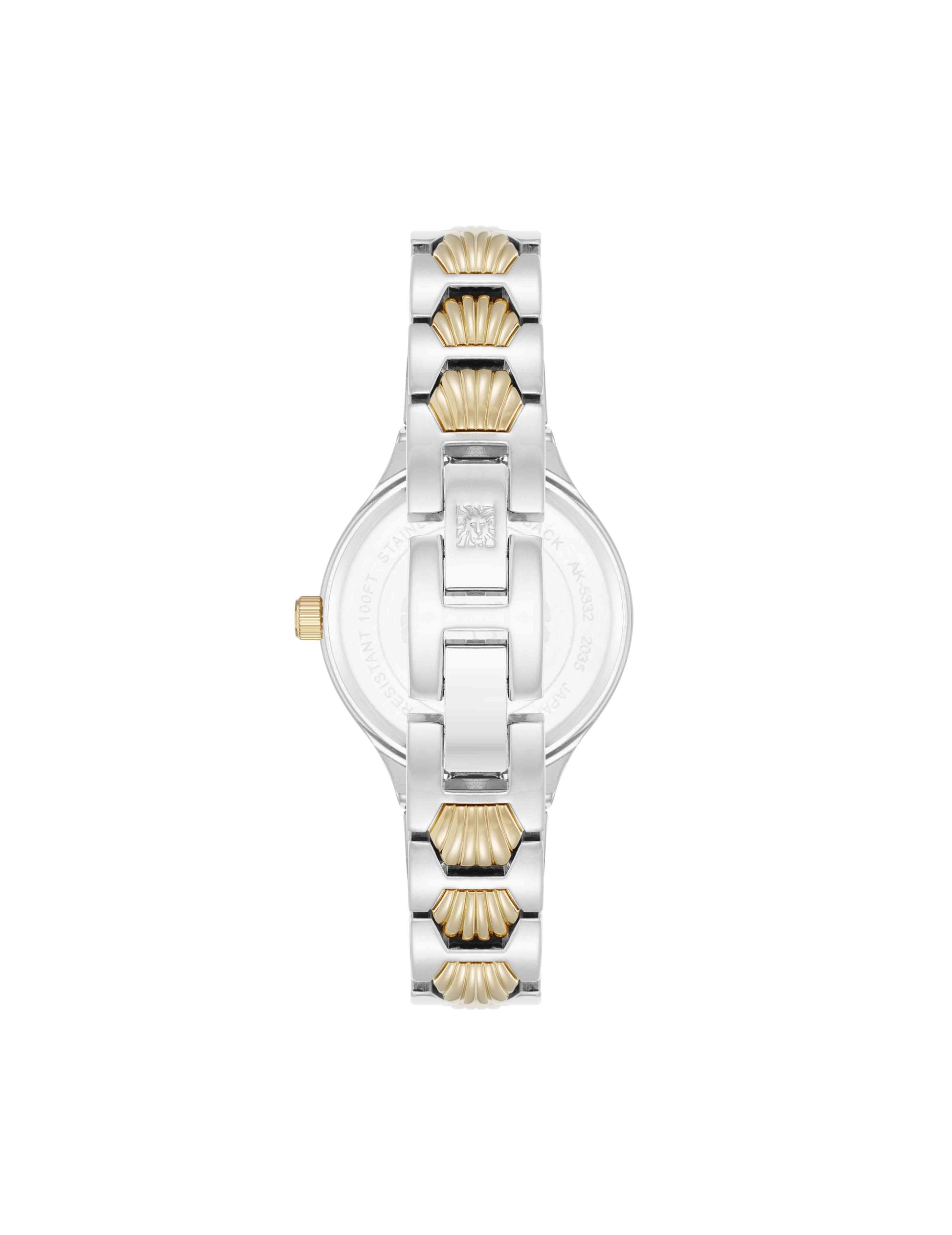 Anne Klein Shell Pattern Link Bracelet Watch