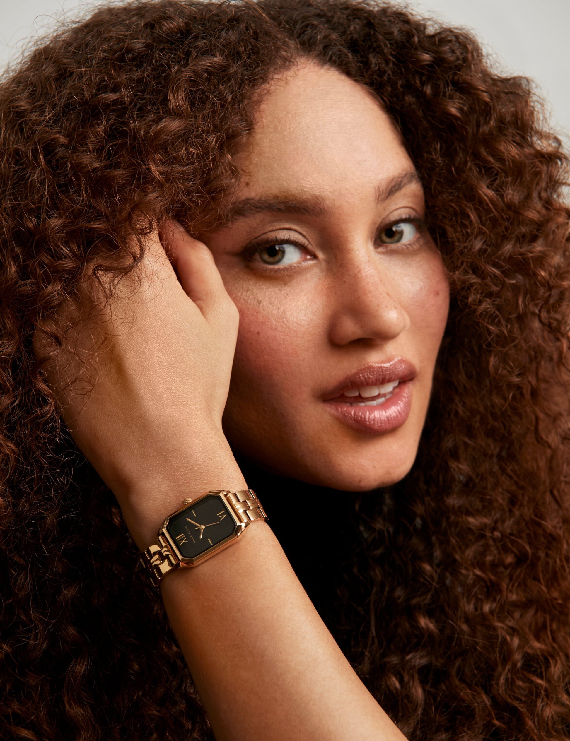 Anne Klein Octagonal Metal Bracelet Watch in Gold-Tone