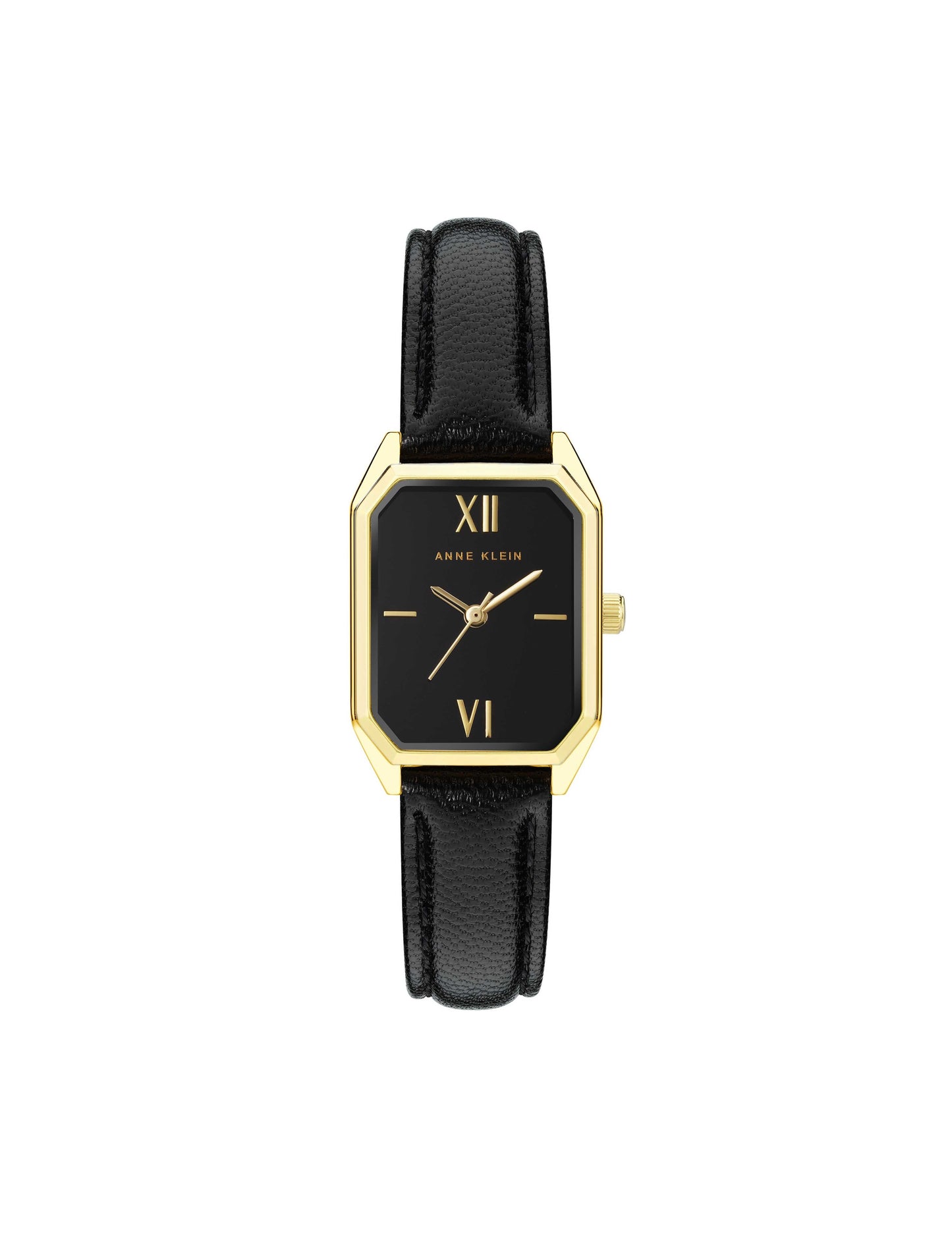Anne Klein Octagonal Leather Strap Watch