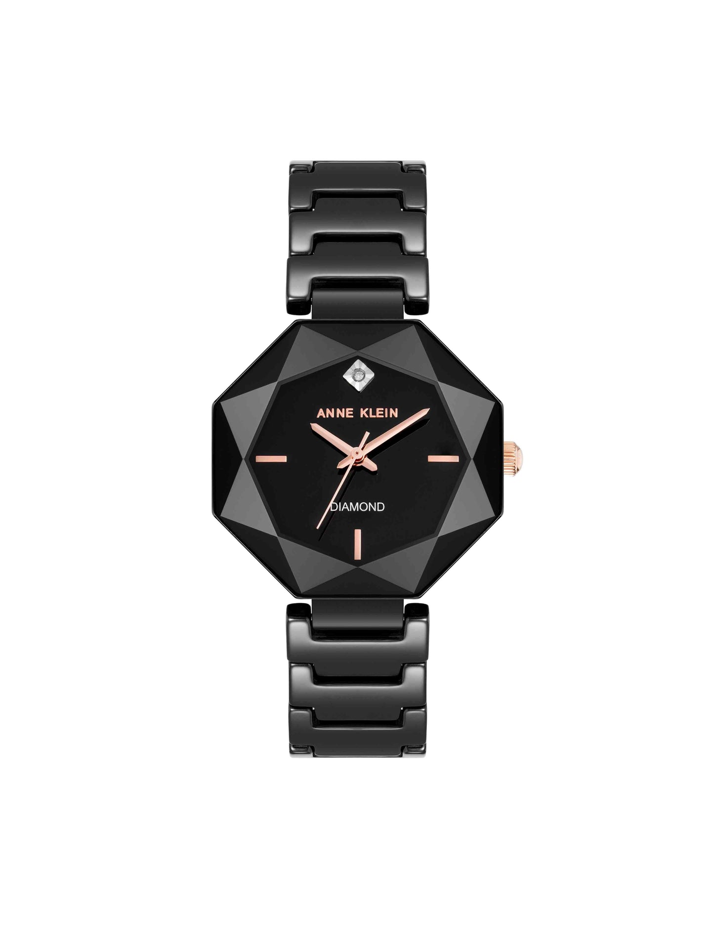 Anne Klein Octagonal Ceramic Diamond Dial Bracelet Watch