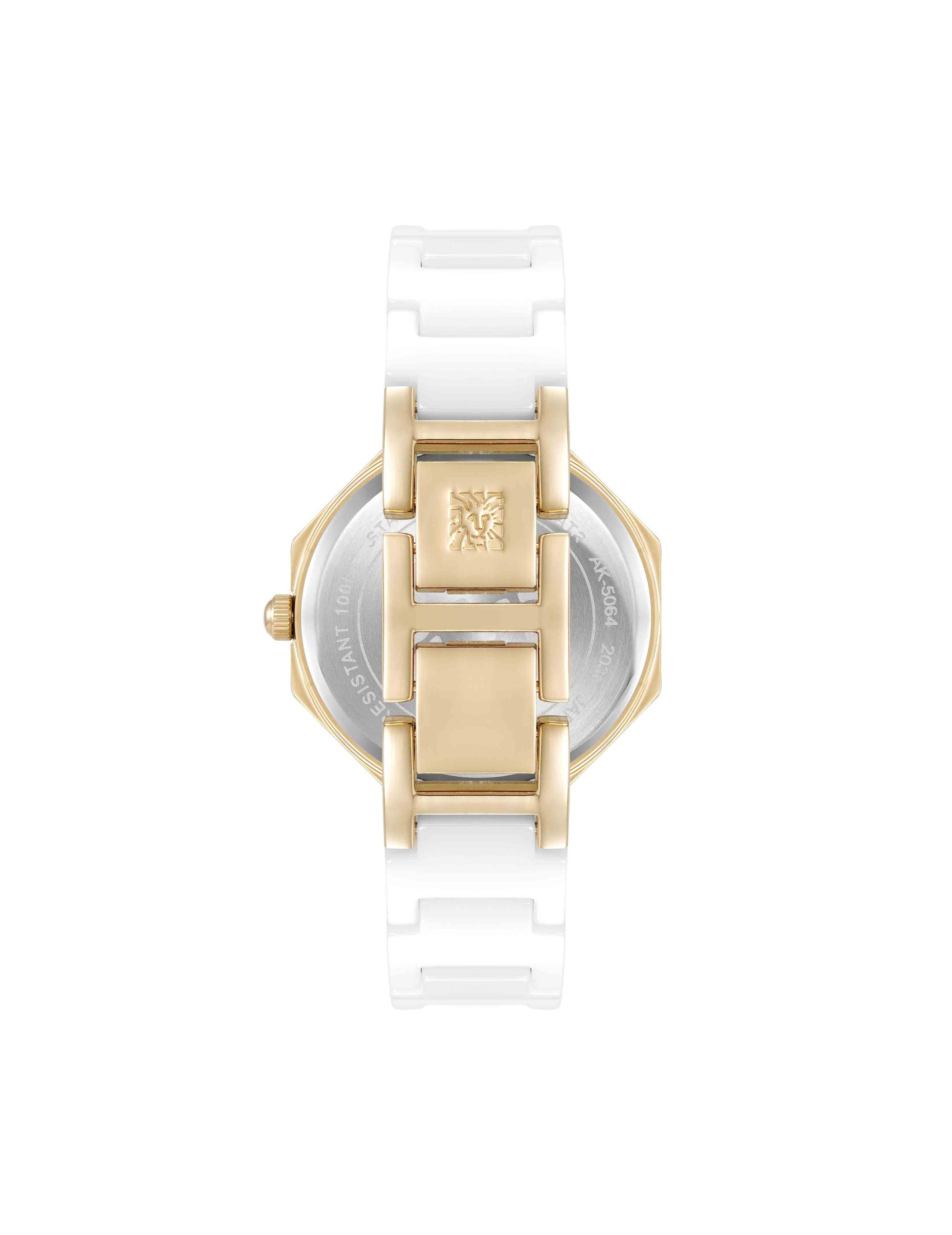 Anne Klein Octagonal Ceramic Diamond Dial Bracelet Watch