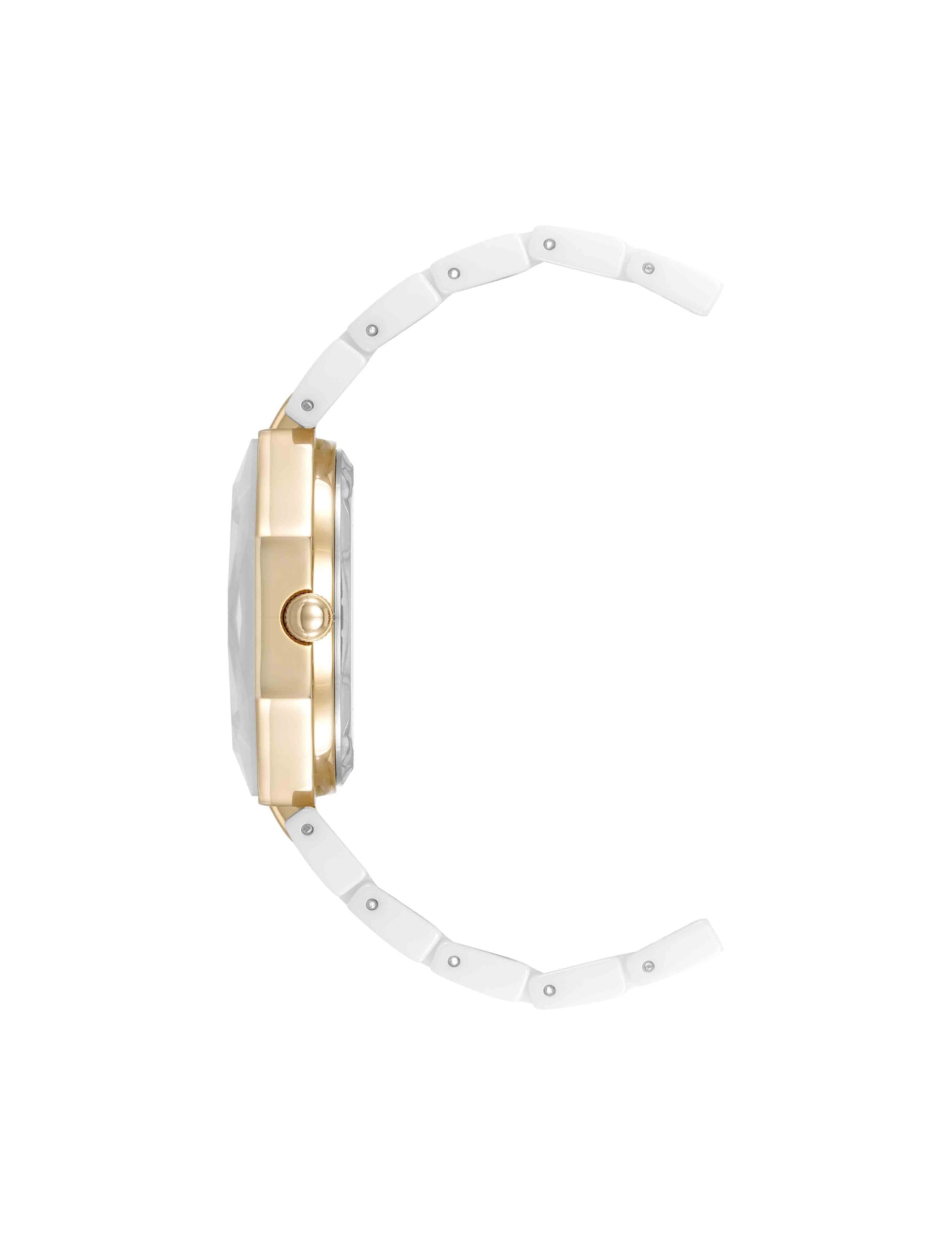 Anne Klein Octagonal Ceramic Diamond Dial Bracelet Watch