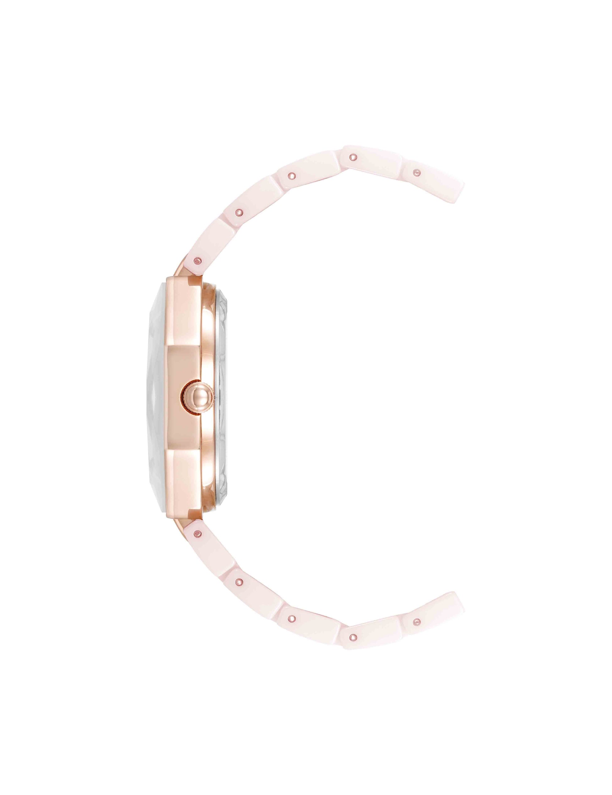 Anne Klein Octagonal Ceramic Diamond Dial Bracelet Watch