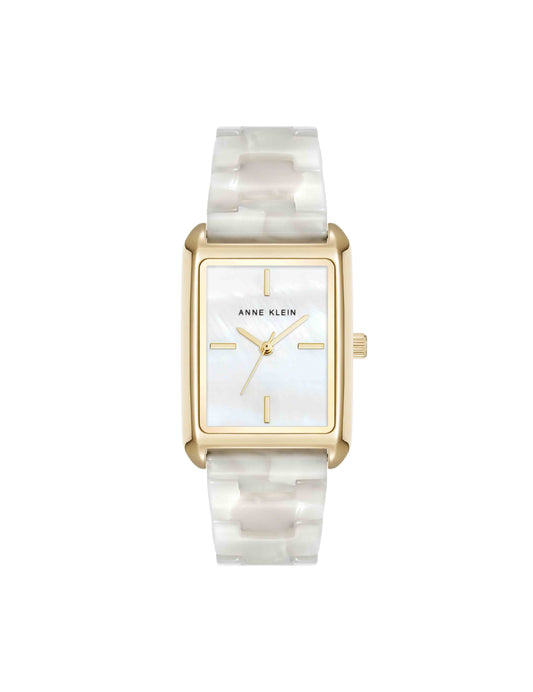 Anne Klein Delicate Rectangular Acetate Link Bracelet Watch