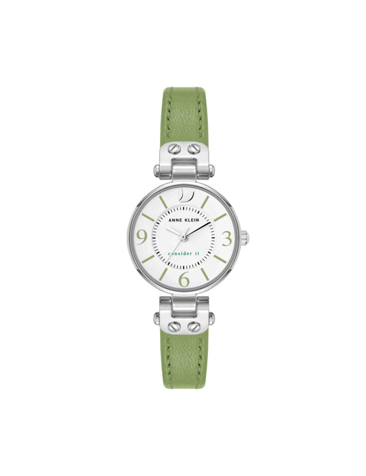 Anne Klein Sustainable Leather Strap Watch