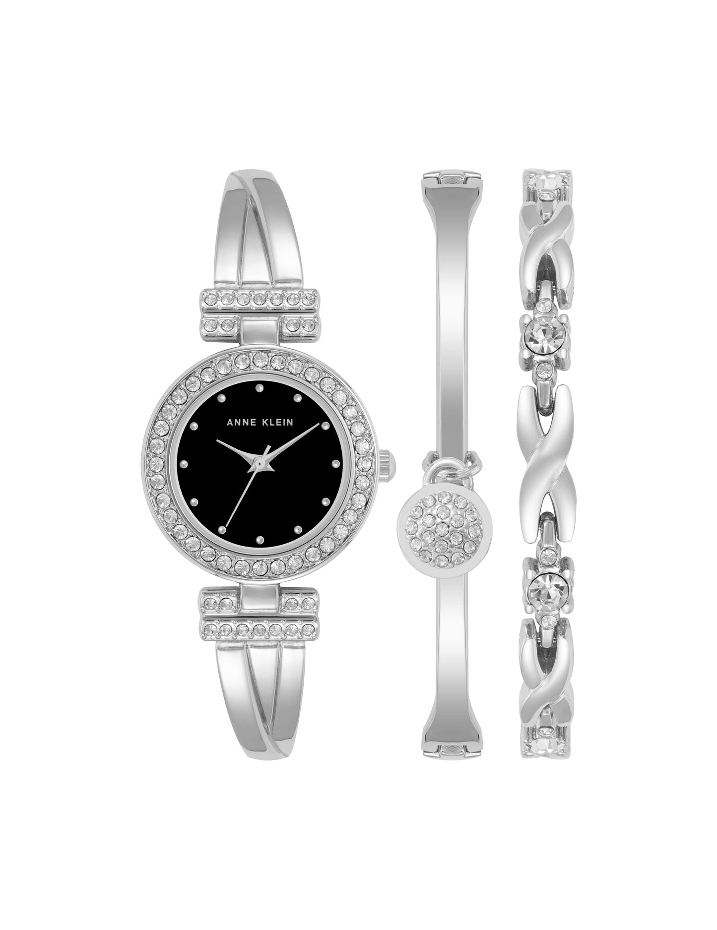 Anne Klein Watch & Bracelet Set with Crystal Accents