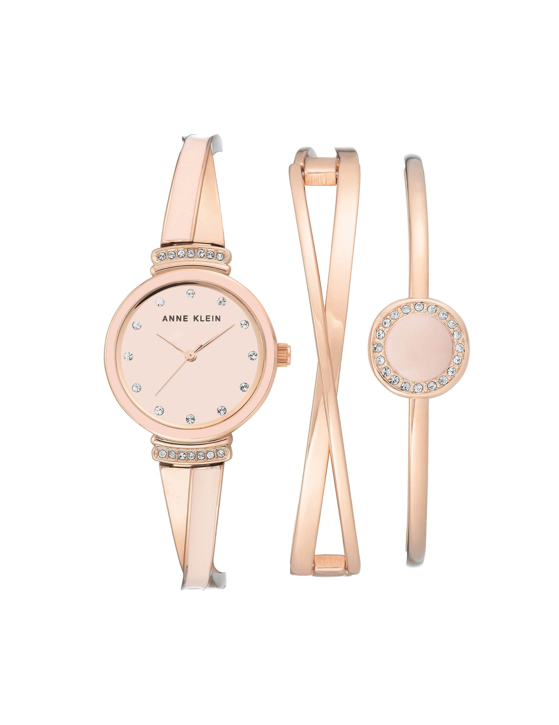 Anne Klein Enamel Watch & Bracelet Set