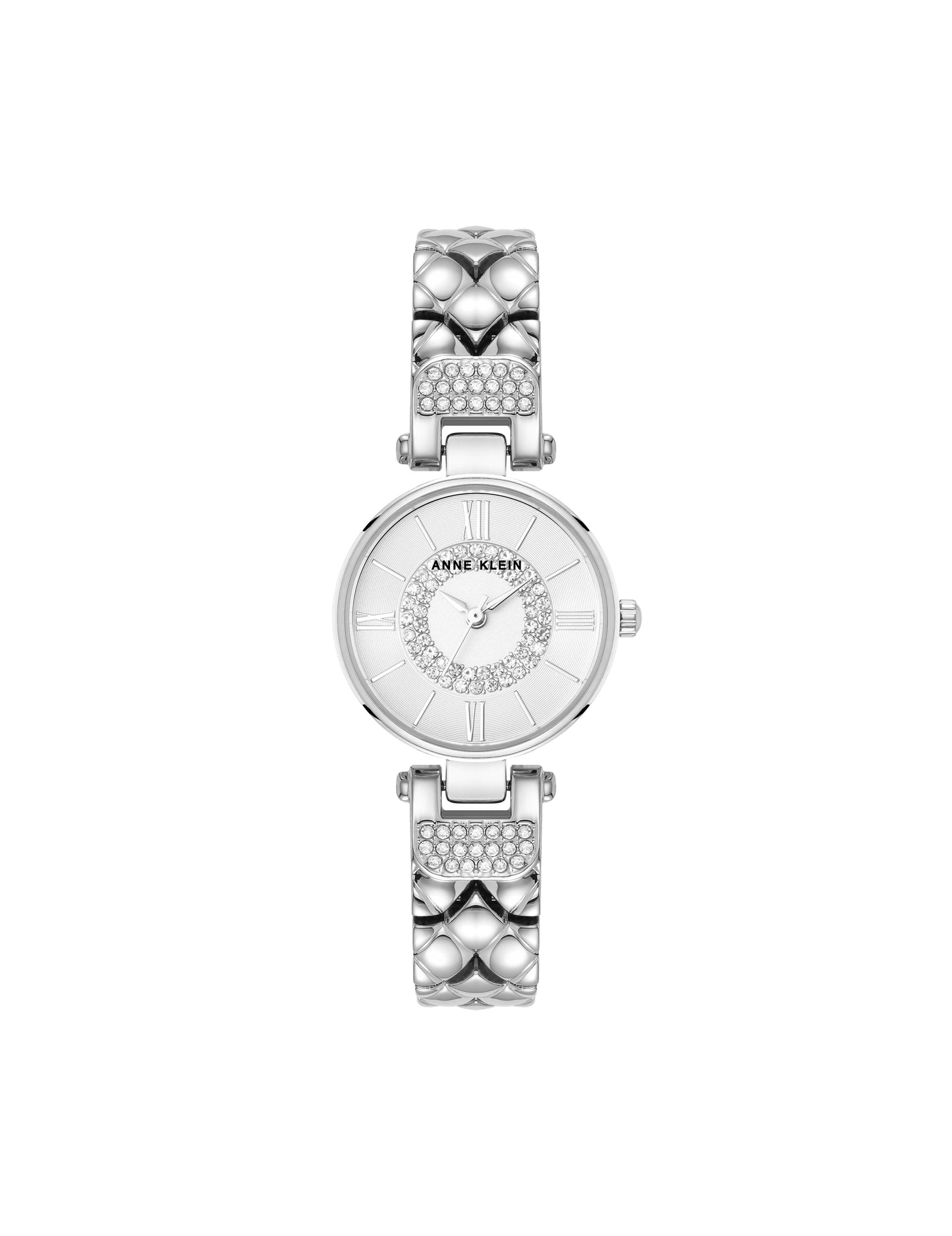 Anne Klein Crystal Accented V-Link Watch