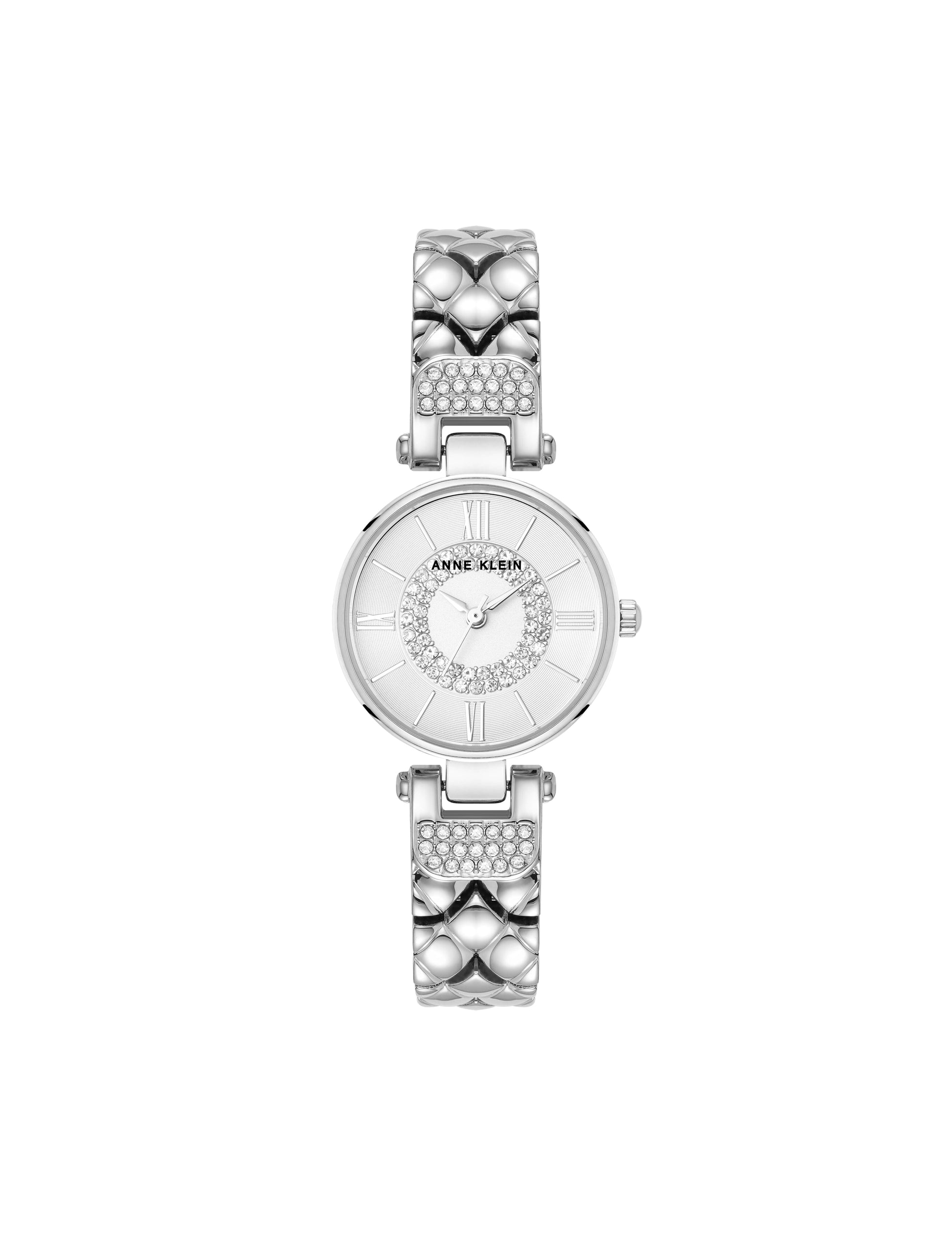 Anne Klein Crystal Accented V-Link Watch