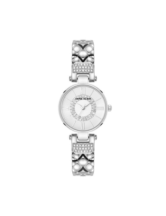 Anne Klein Crystal Accented V-Link Watch