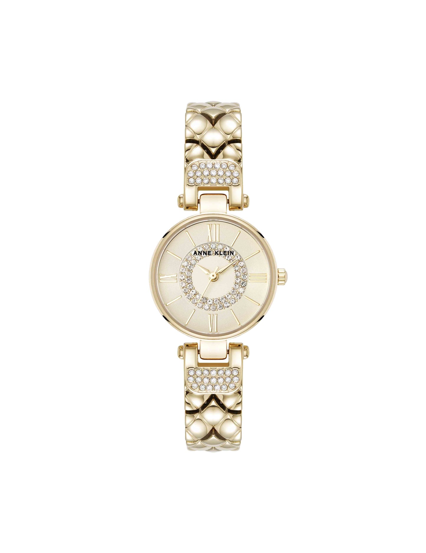 Anne Klein Crystal Accented V-Link Watch