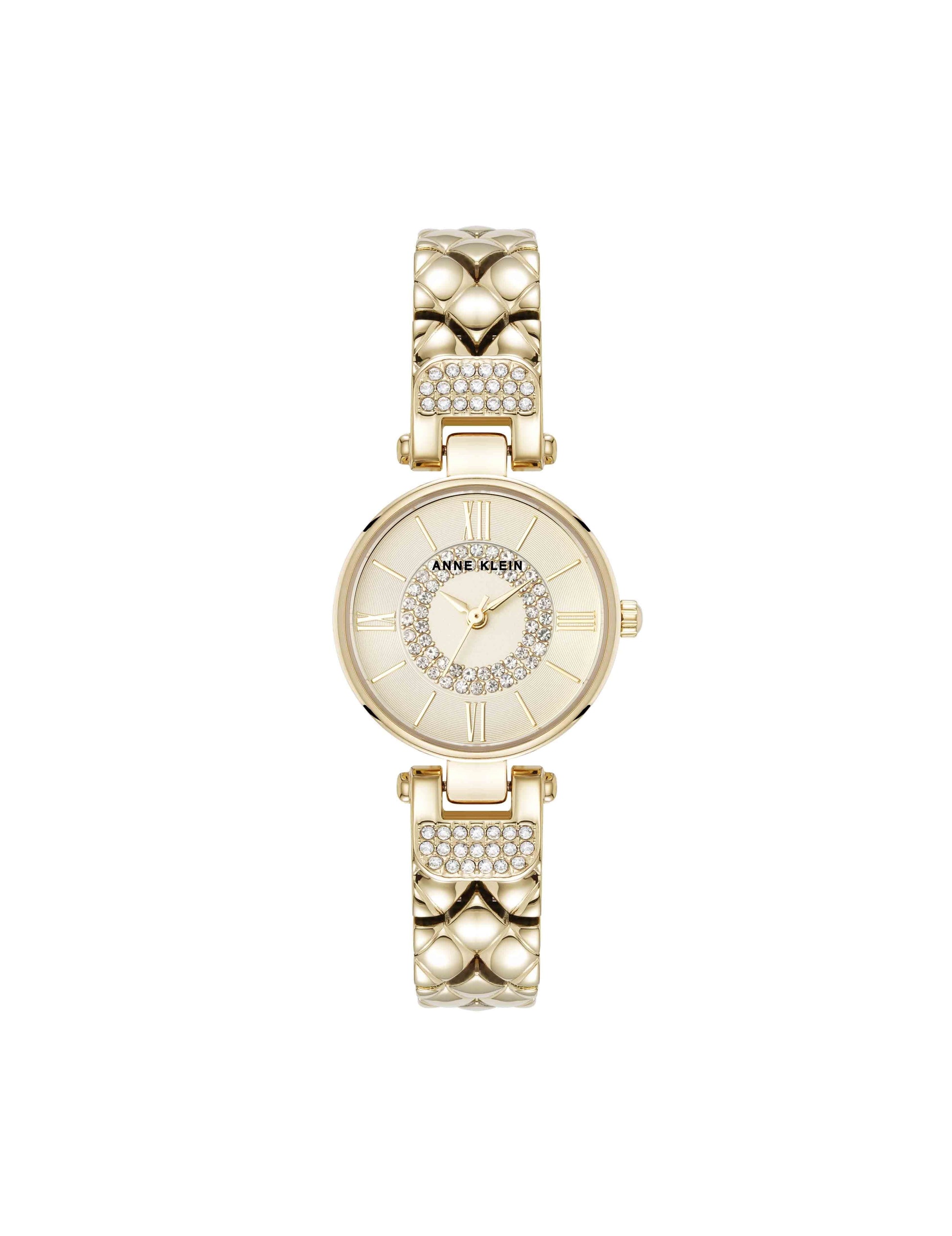 Anne Klein Crystal Accented V-Link Watch