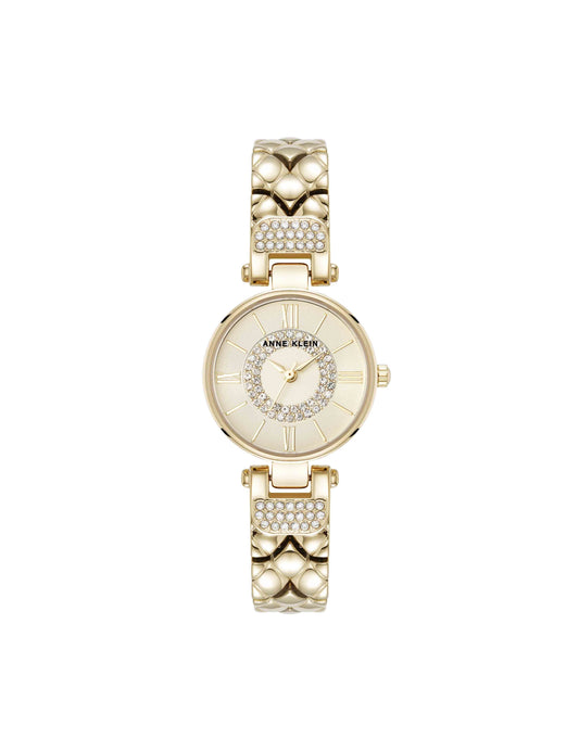 Anne Klein Crystal Accented V-Link Watch